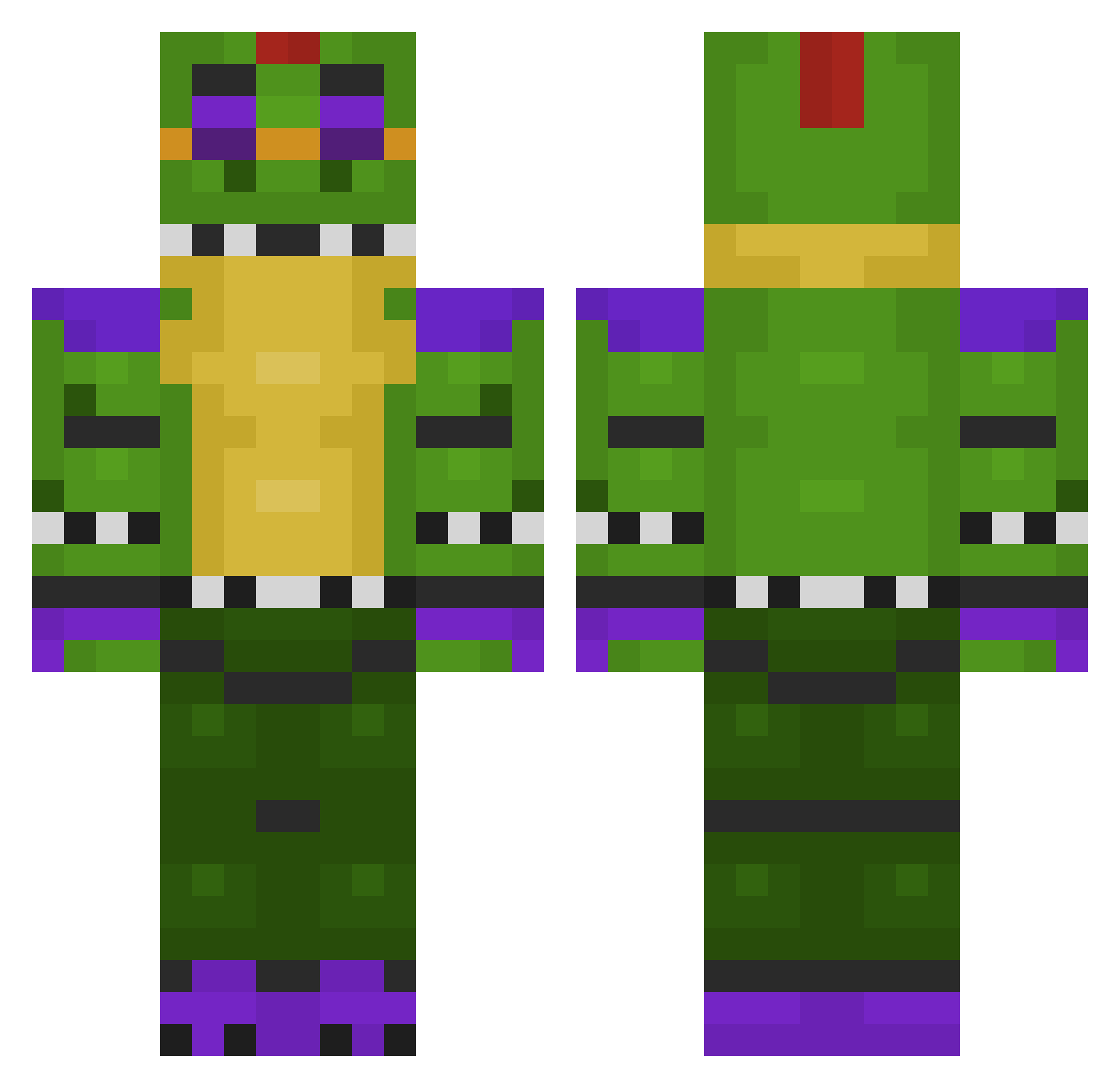 Sandersen06 Minecraft skin, front and back view