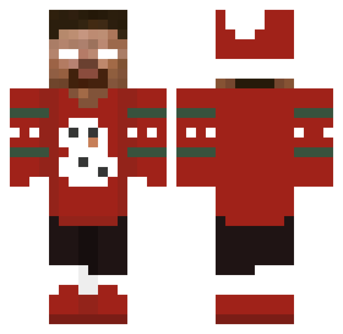 Whyt3x Minecraft skin, front and back view