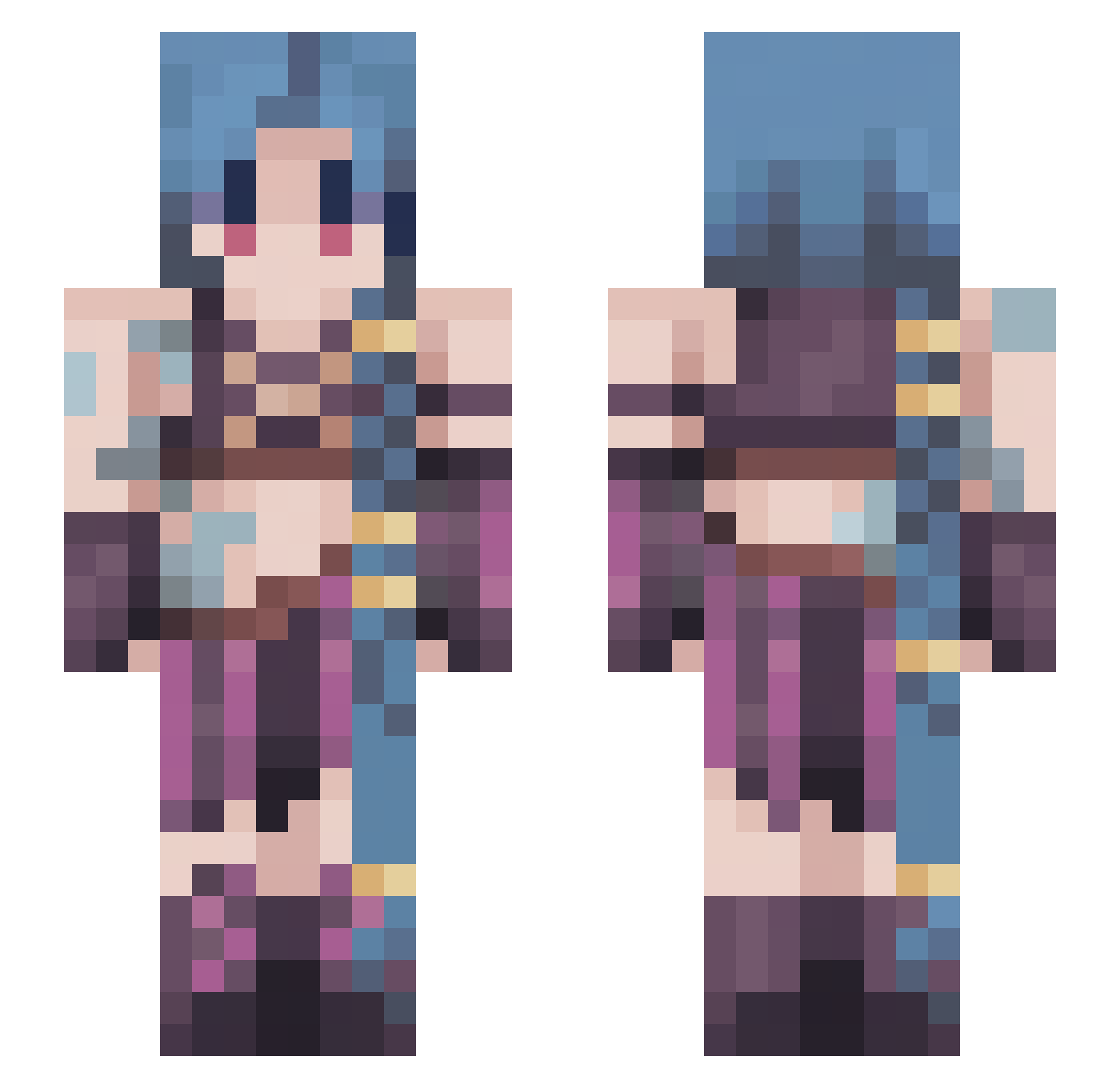 Whydude12 Minecraft skin, front and back view