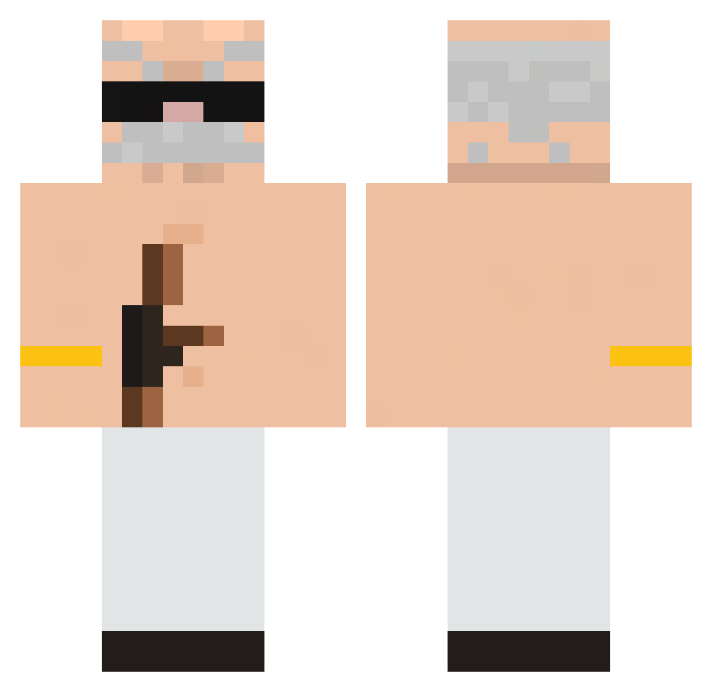 nonactivz Minecraft skin, front and back view