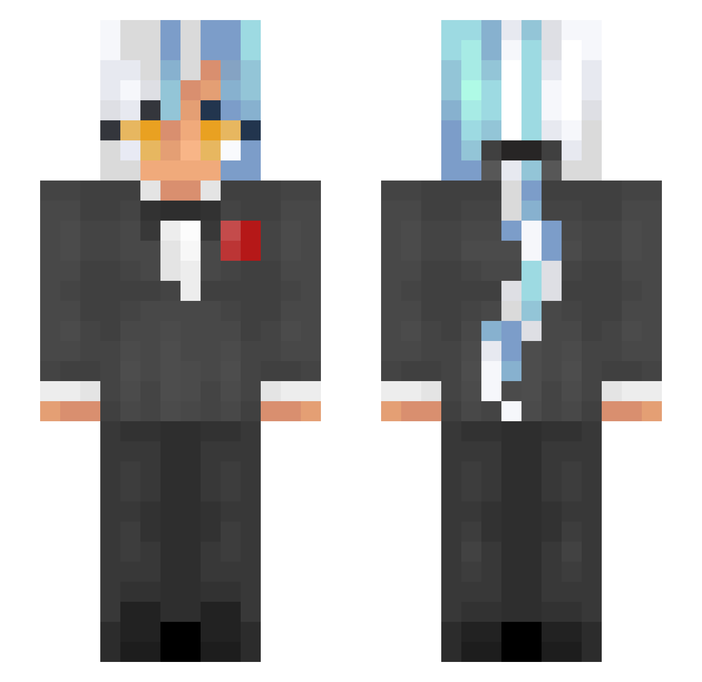 Yookloo Minecraft skin, front and back view