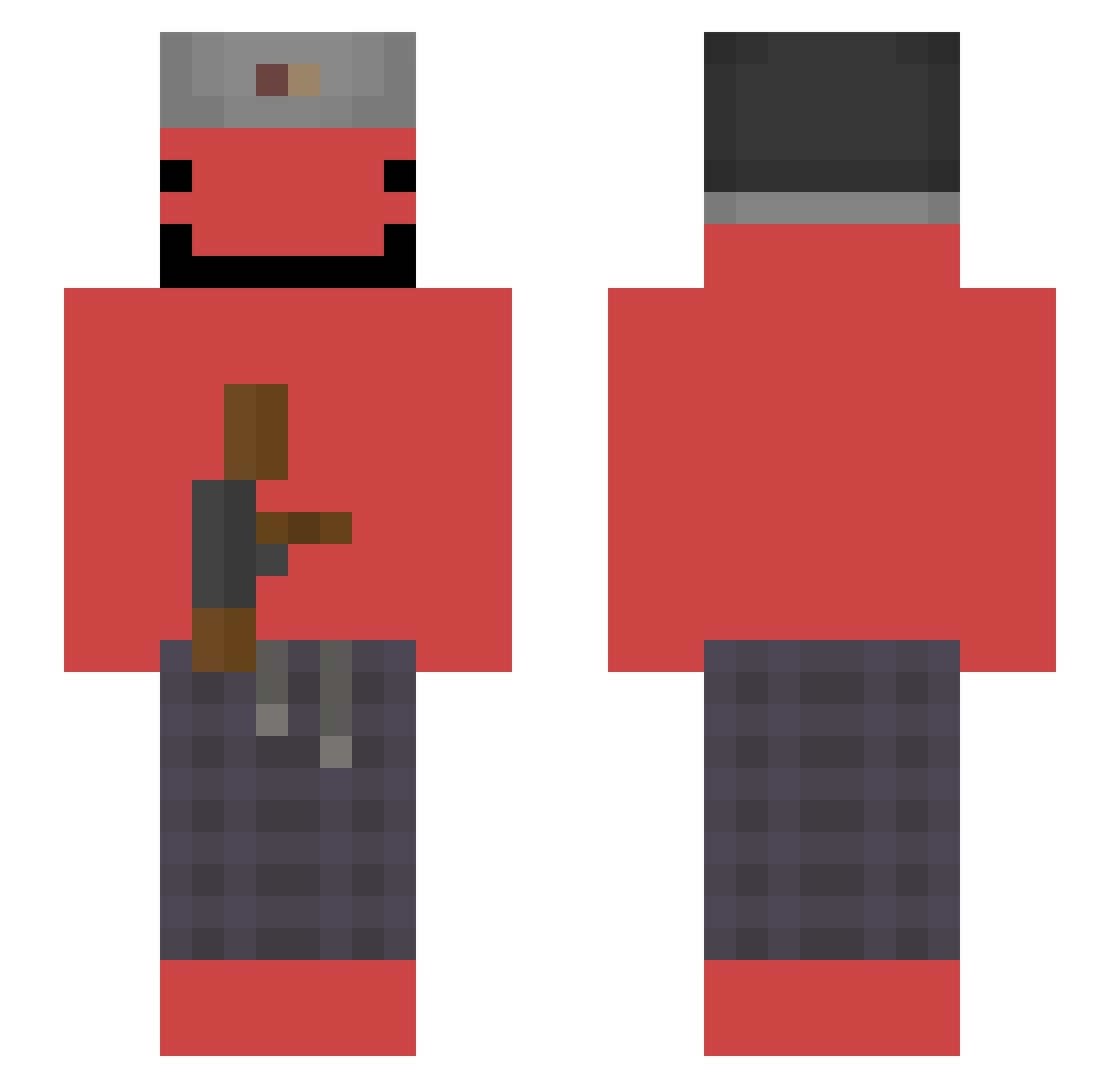 Rhytual Minecraft skin, front and back view
