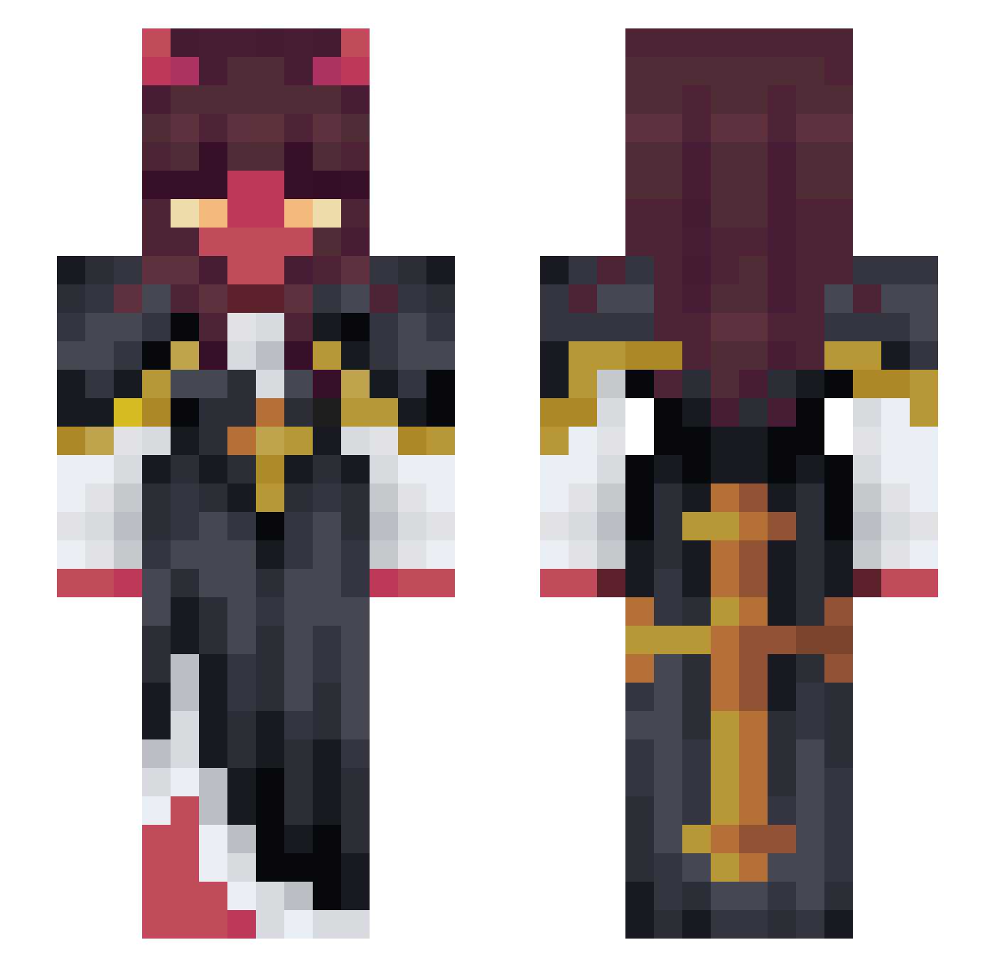AntiqueLamp Minecraft skin, front and back view
