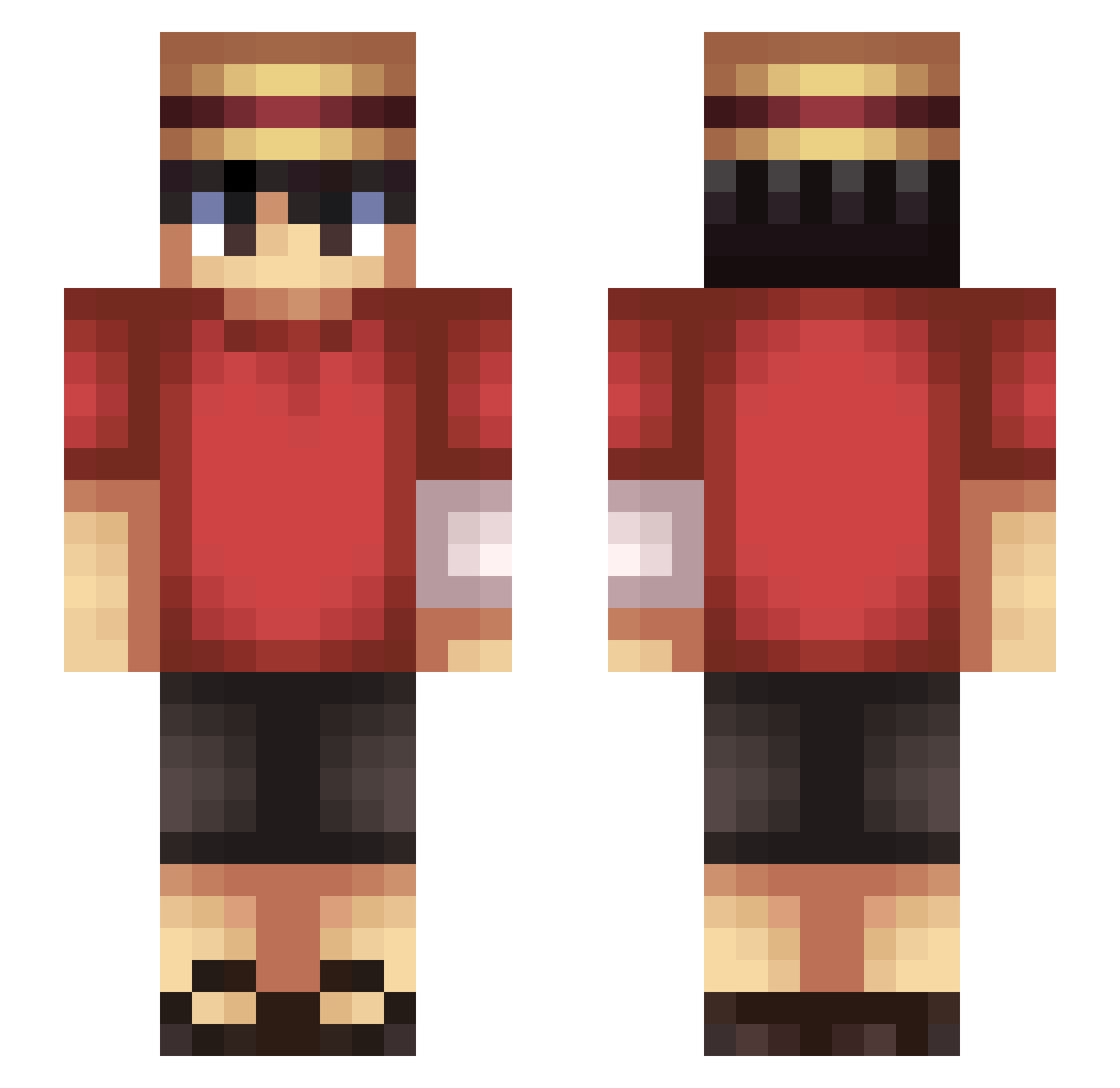 SwiftTea Minecraft skin, front and back view