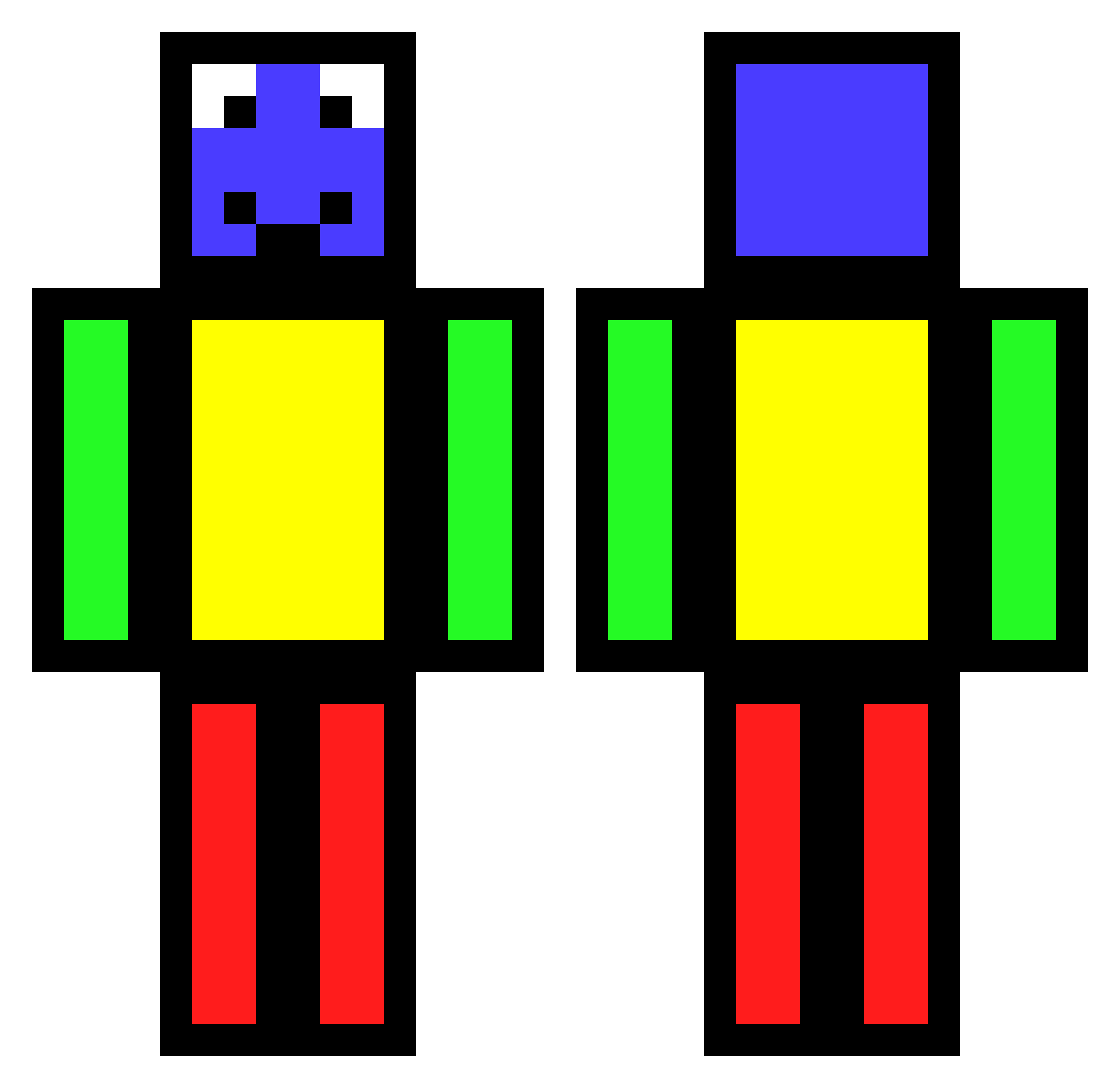 zaform Minecraft skin, front and back view