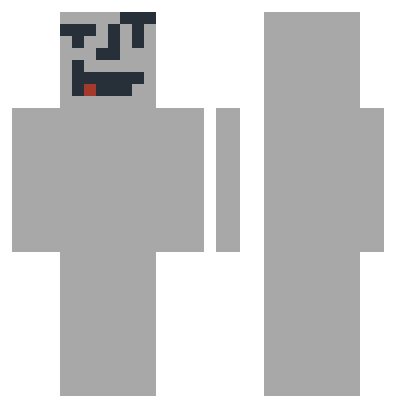 Realbility Minecraft skin, front and back view