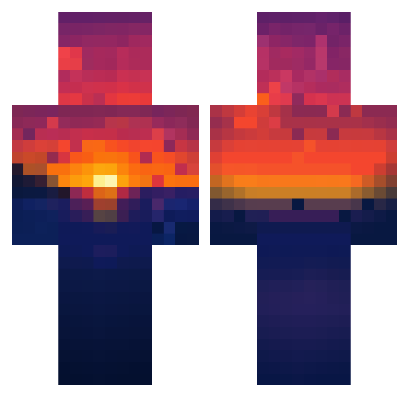 Adribuzz Minecraft skin, front and back view