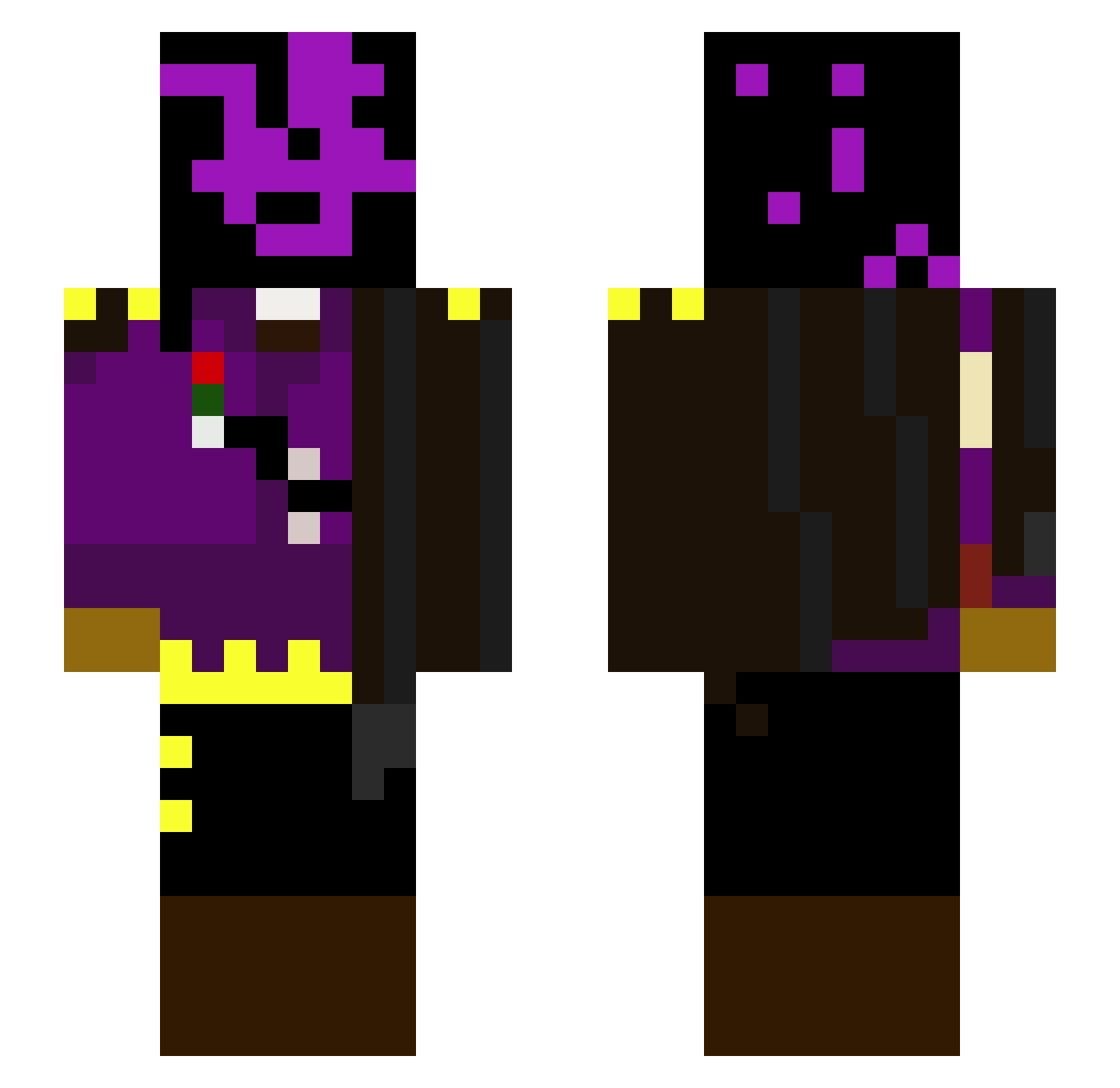 JASONGAMER77 Minecraft skin, front and back view