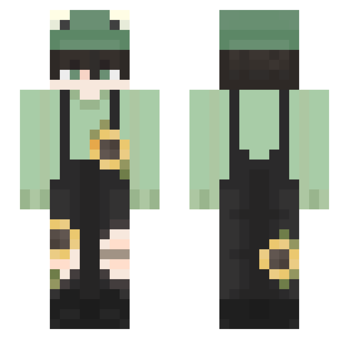 pugstrz Minecraft skin, front and back view