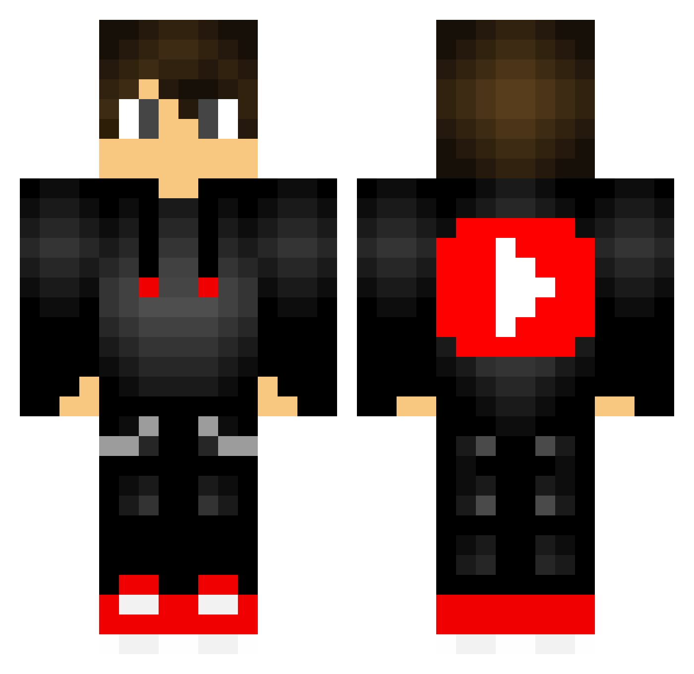 xXFusionProXx Minecraft skin, front and back view