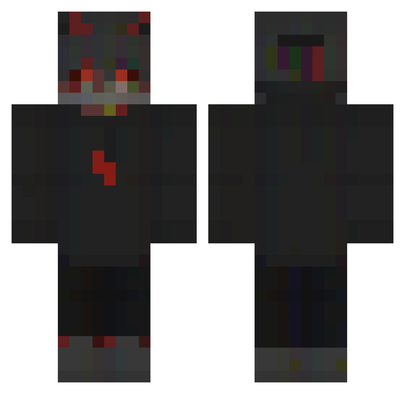 ze3dg Minecraft skin, front and back view