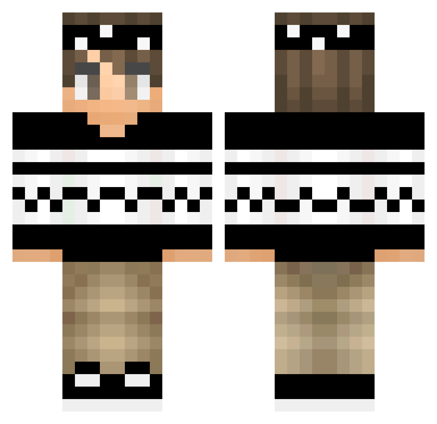 StarParticle Minecraft skin, front and back view