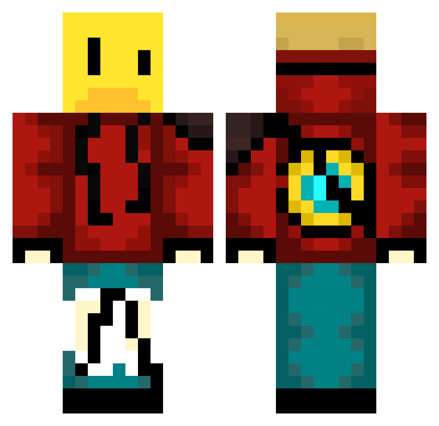 wooldott Minecraft skin, front and back view