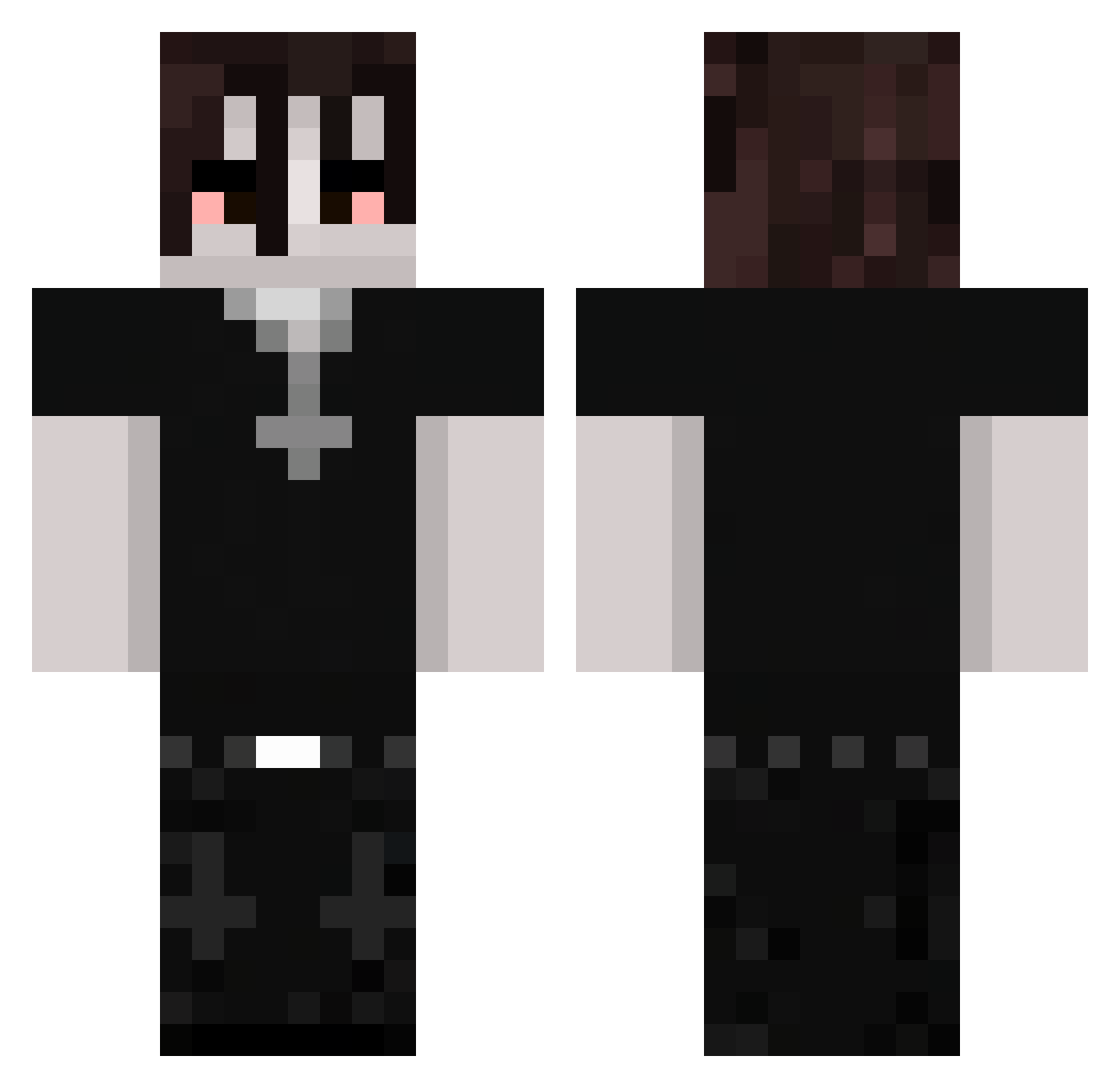 PearlInJam Minecraft skin, front and back view