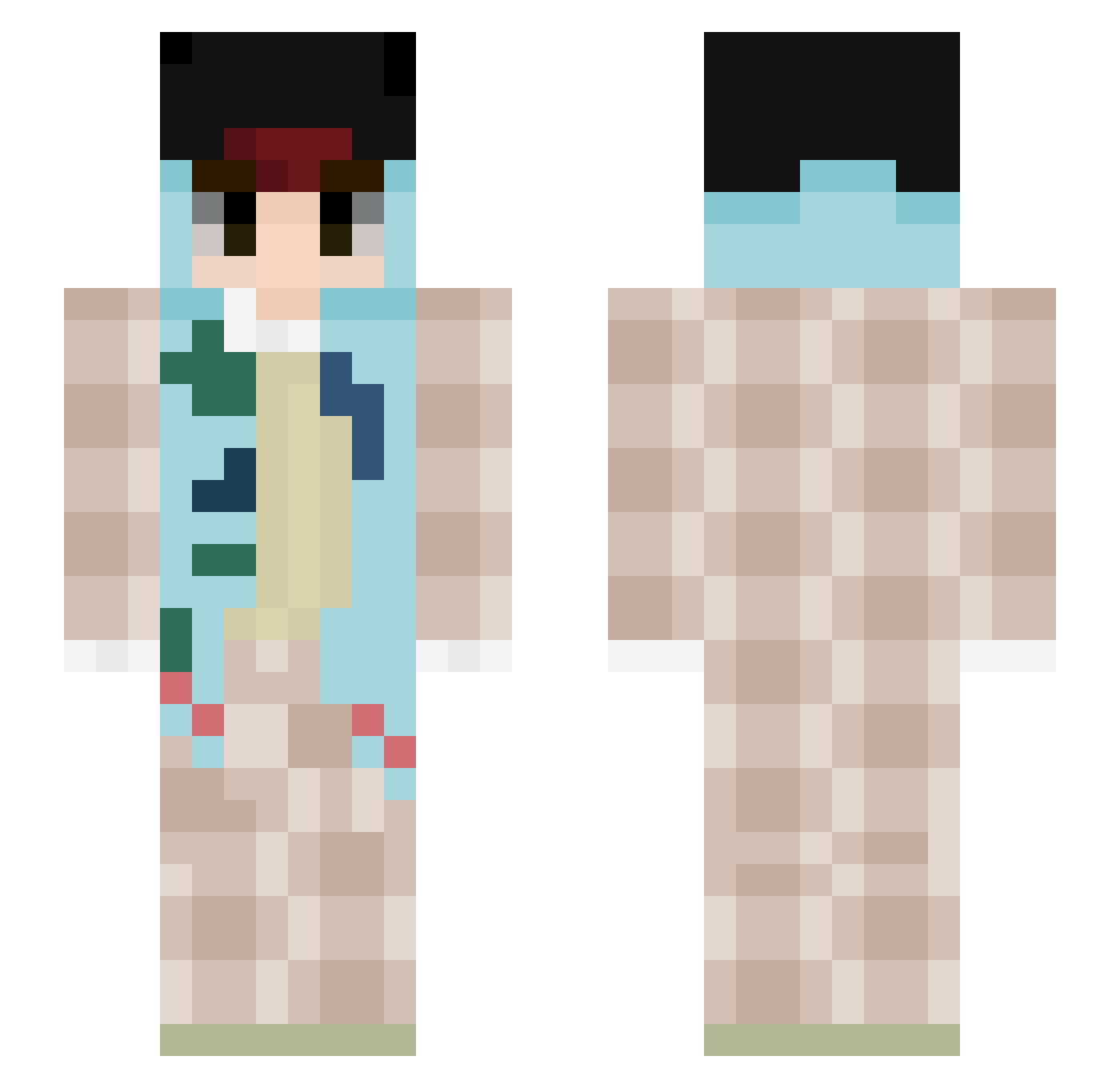 SafecatPVP Minecraft skin, front and back view