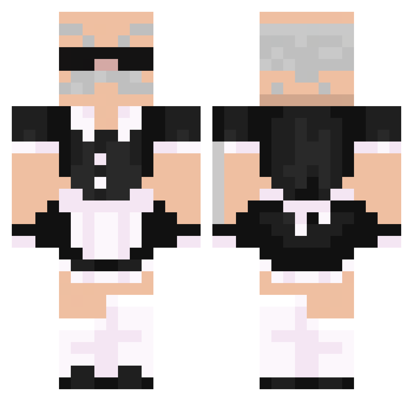 78ft Minecraft skin, front and back view