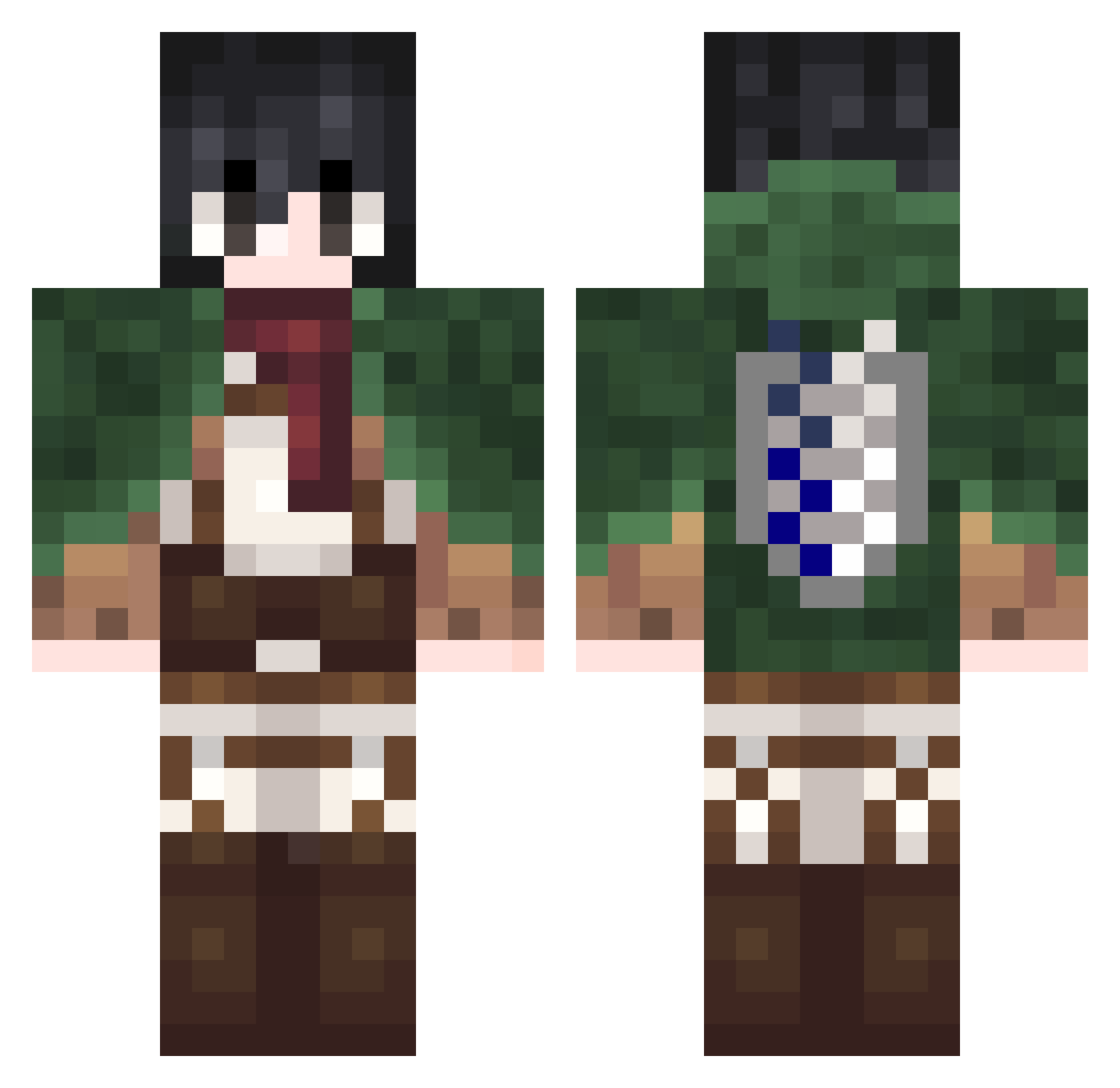 yuzukiamano Minecraft skin, front and back view
