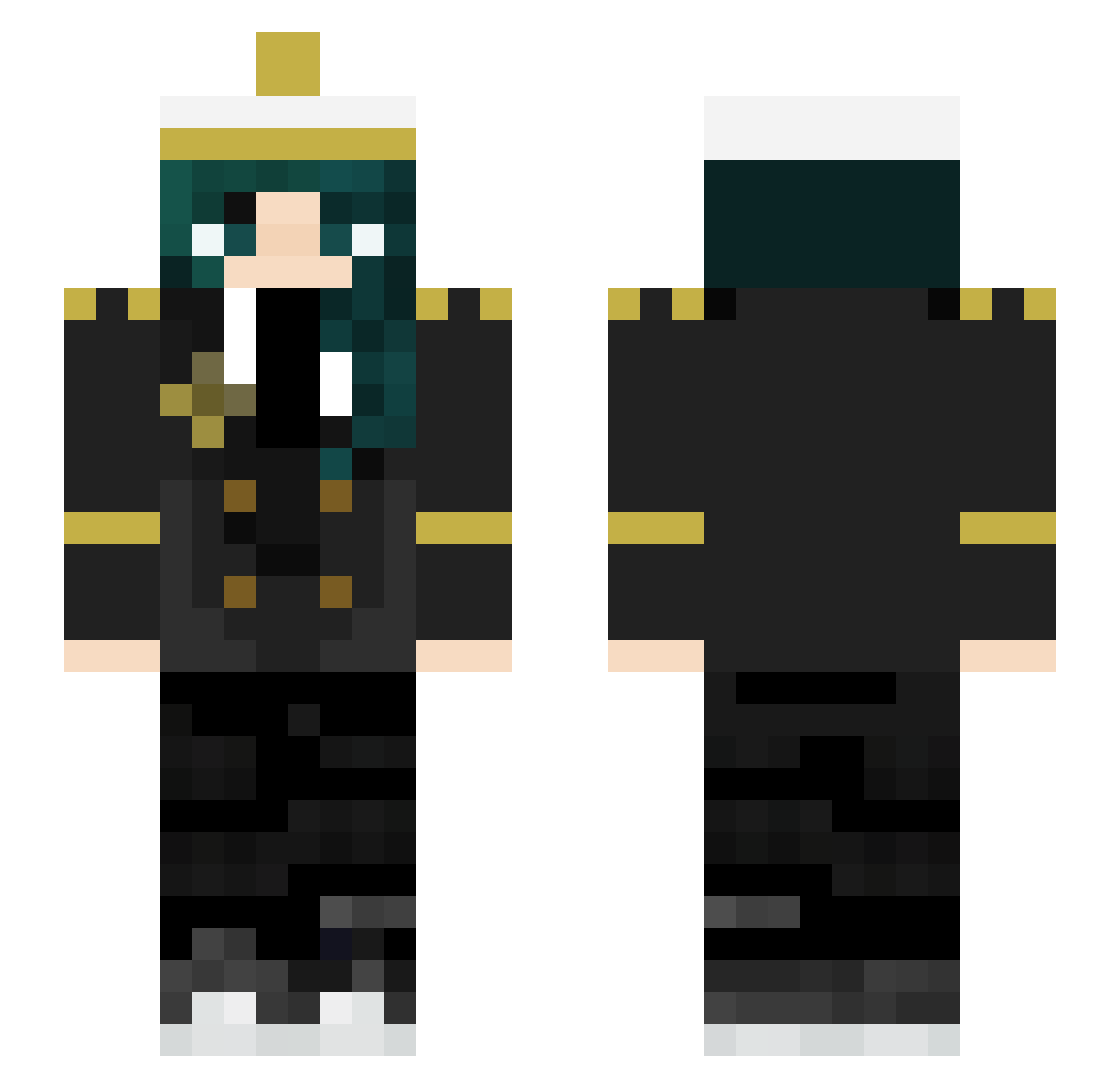 EnZeT Minecraft skin, front and back view
