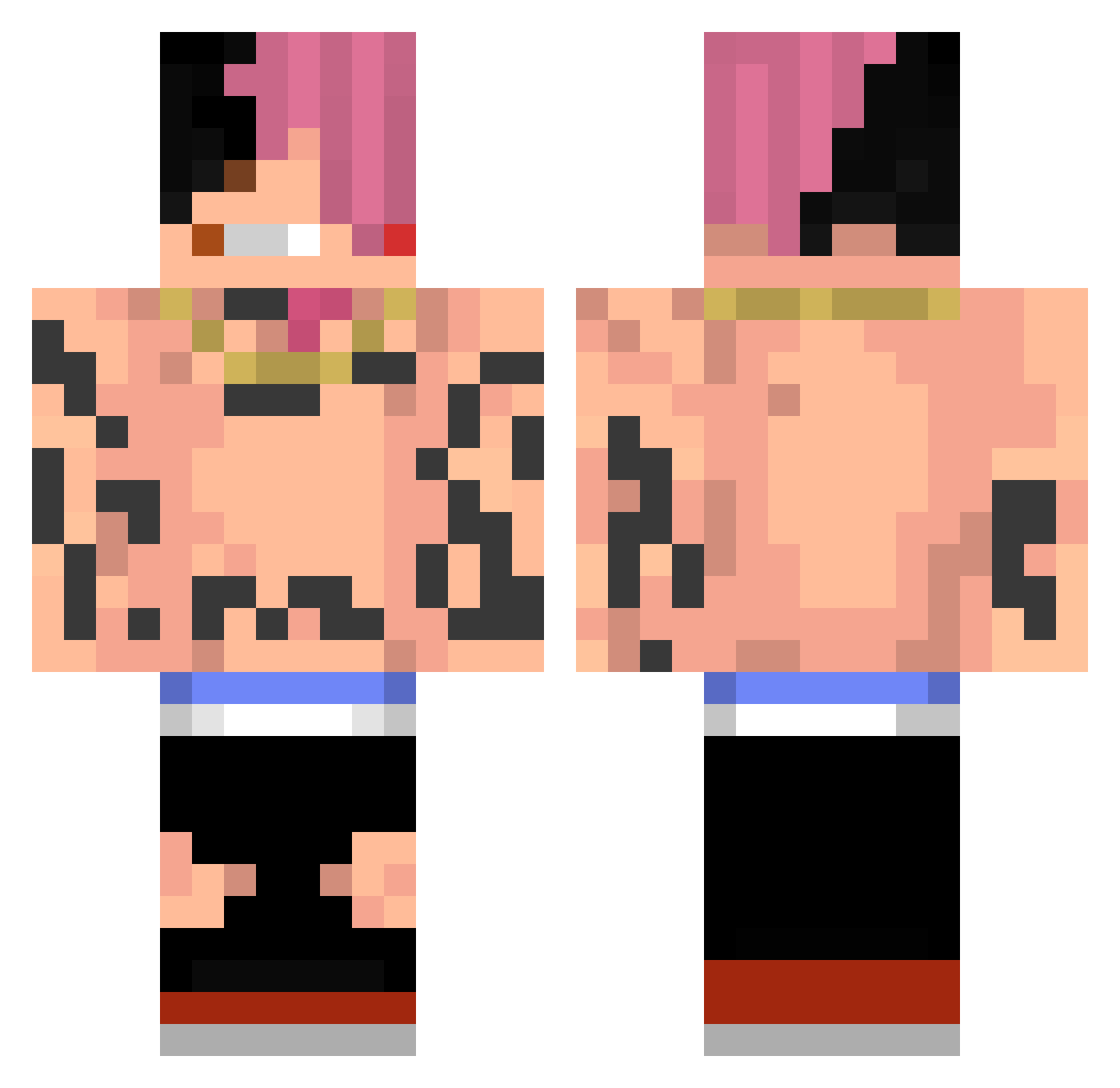 NecroyHS Minecraft skin, front and back view