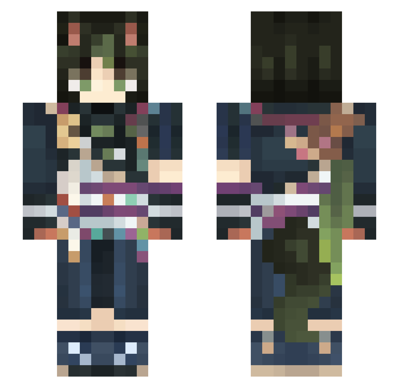 Rutek1337 Minecraft skin, front and back view