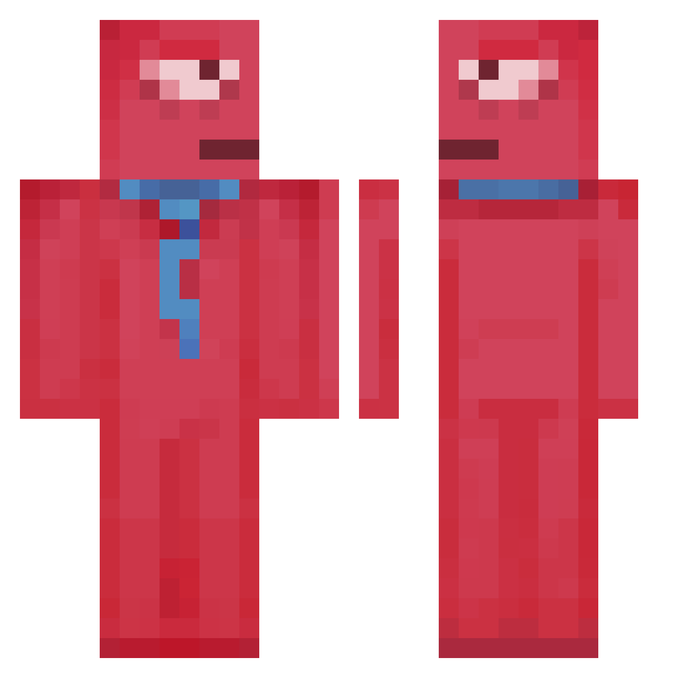 shoeinnit Minecraft skin, front and back view