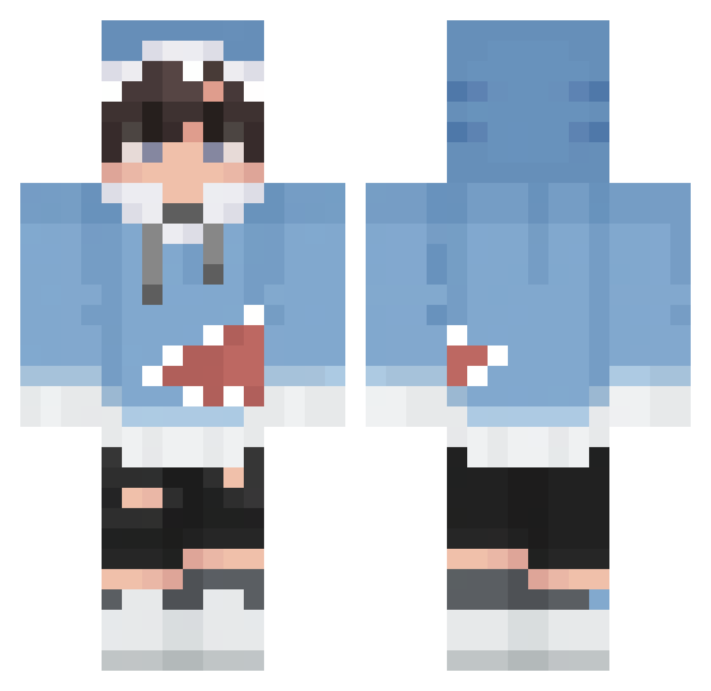 grz_to Minecraft skin, front and back view