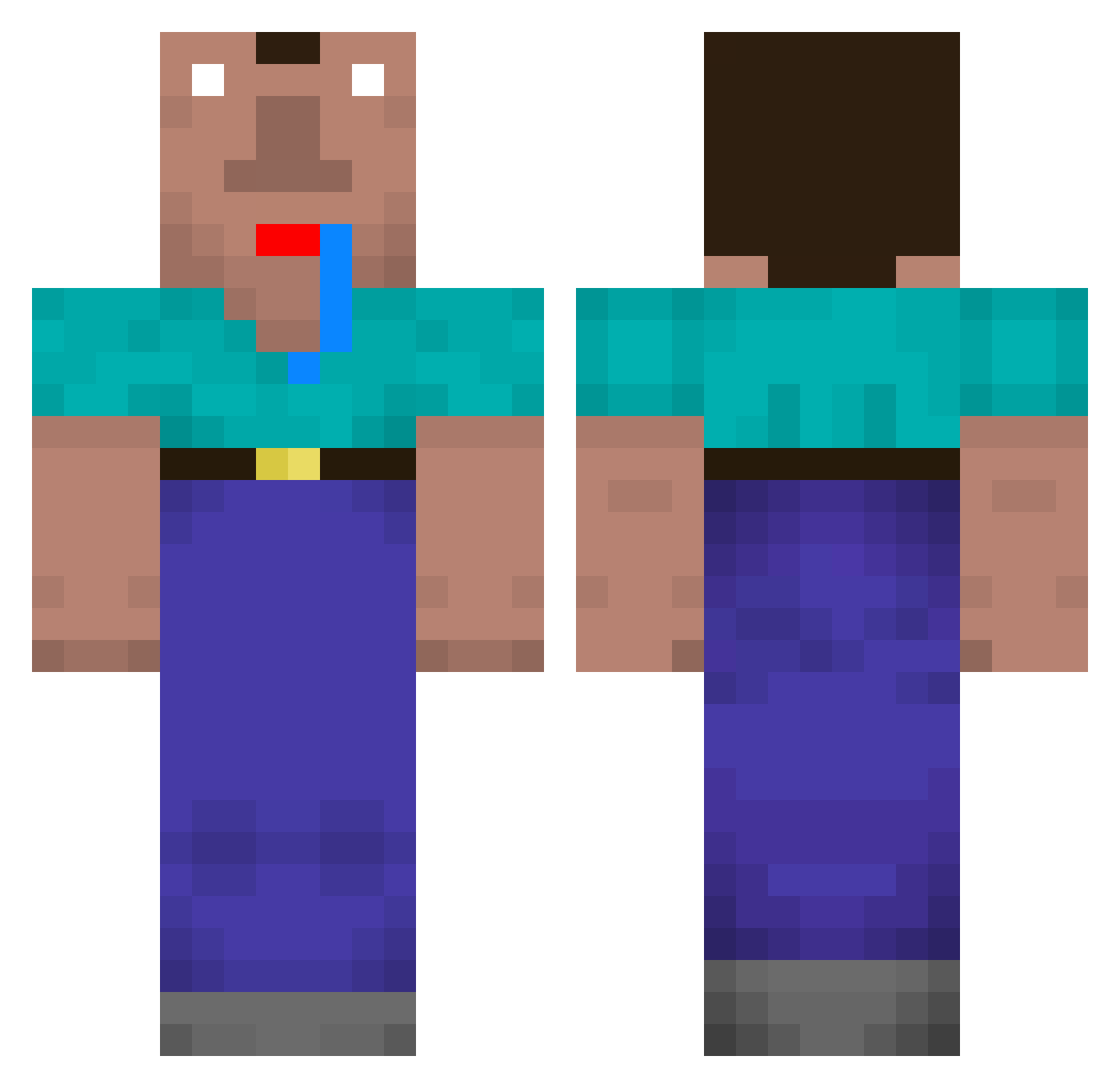 uekop Minecraft skin, front and back view