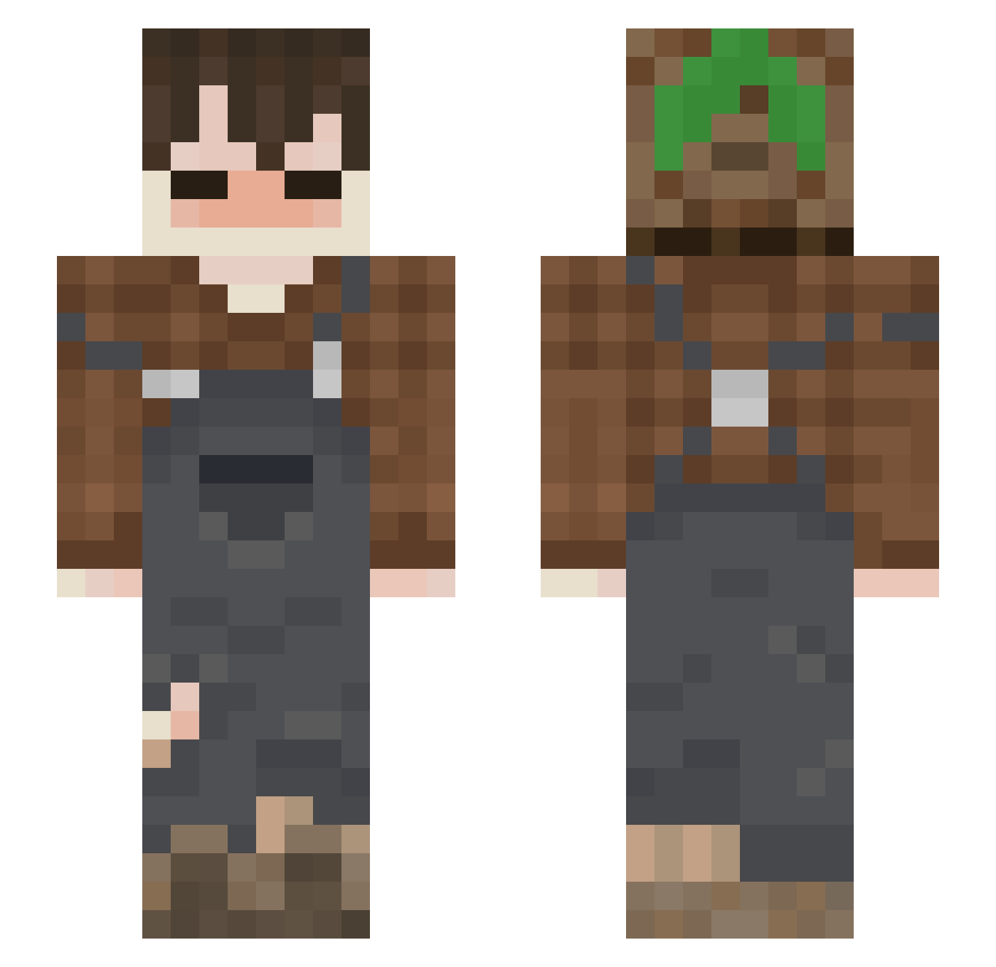 artifull Minecraft skin, front and back view