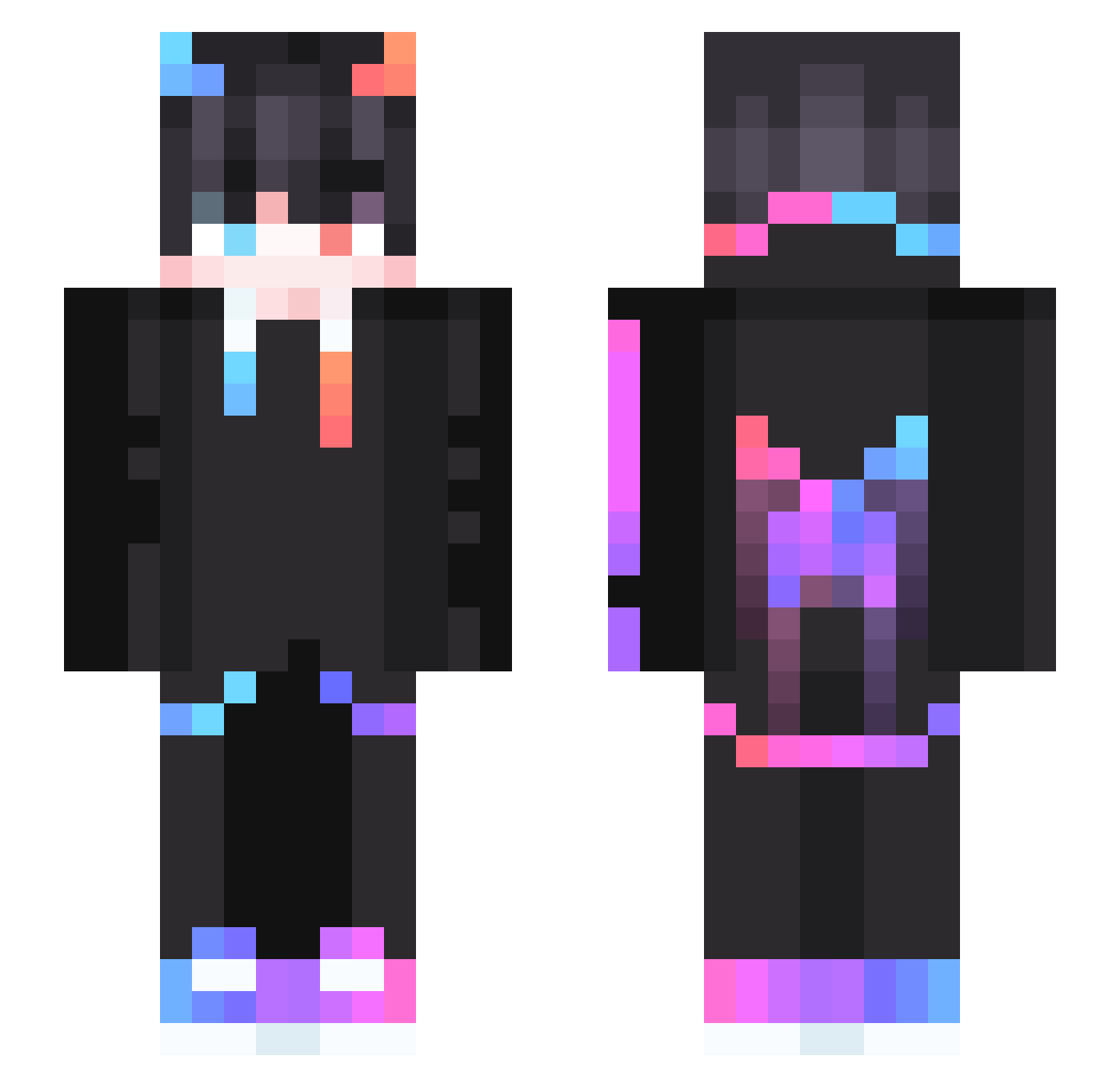 Stone_heart_ Minecraft skin, front and back view