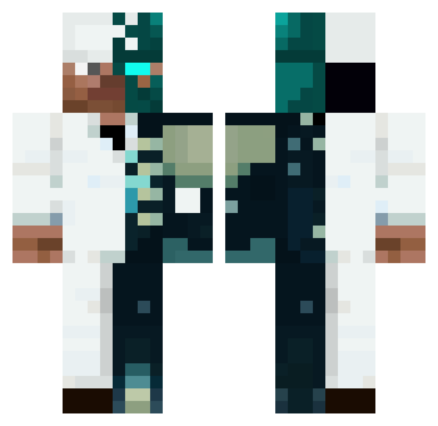 warders Minecraft skin, front and back view