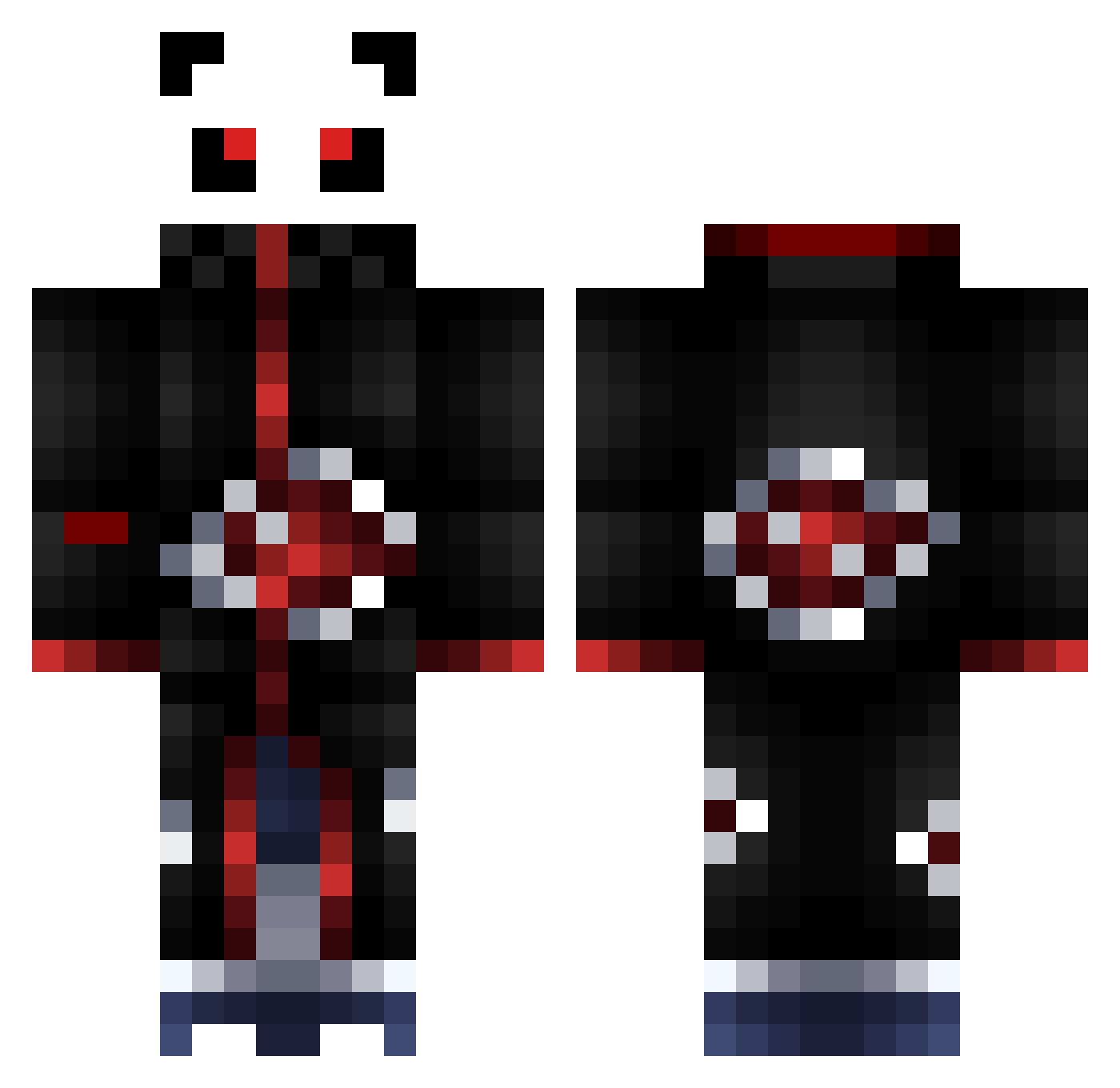 Playgotec Minecraft skin, front and back view