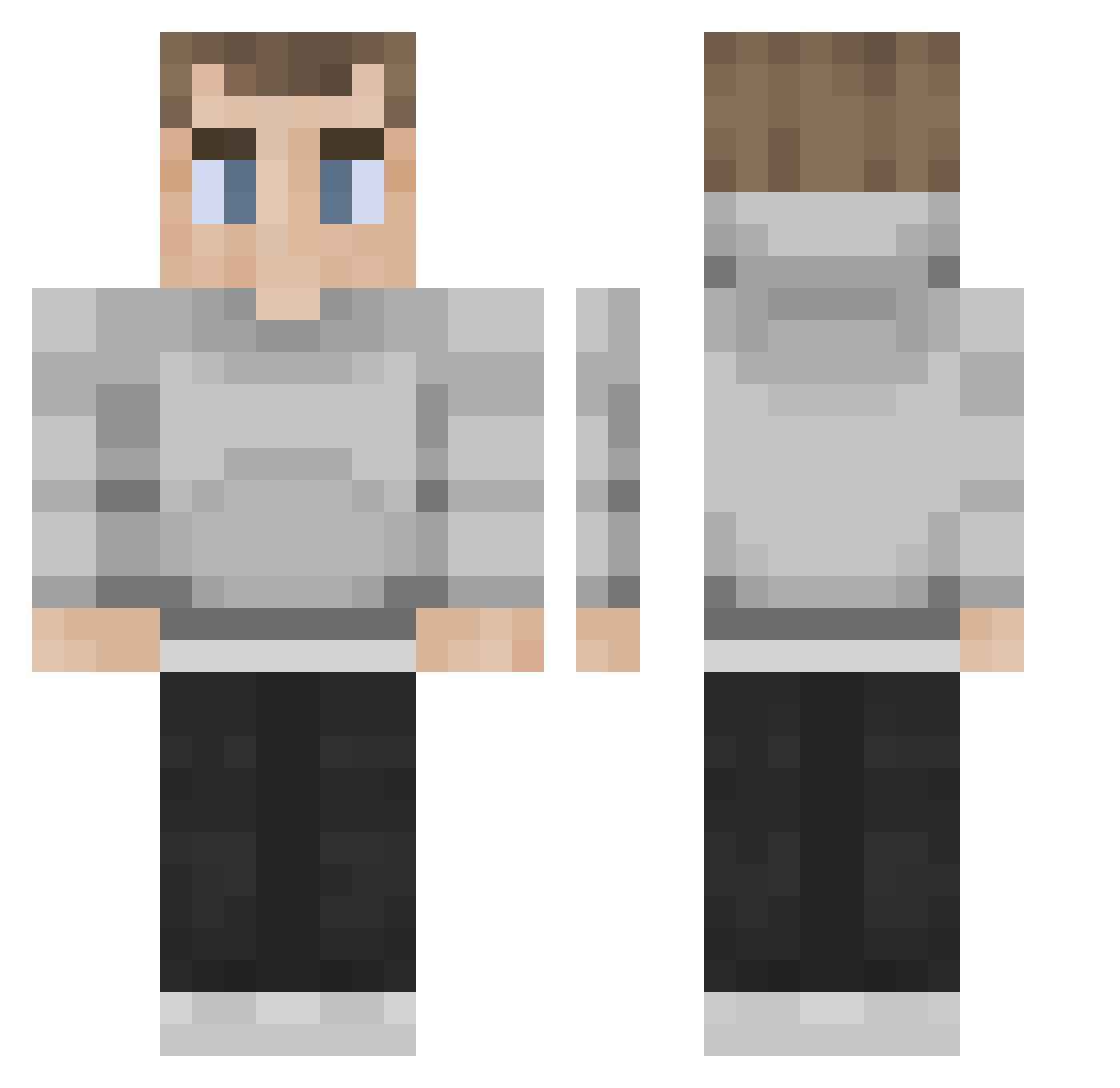 WONY9805 Minecraft skin, front and back view