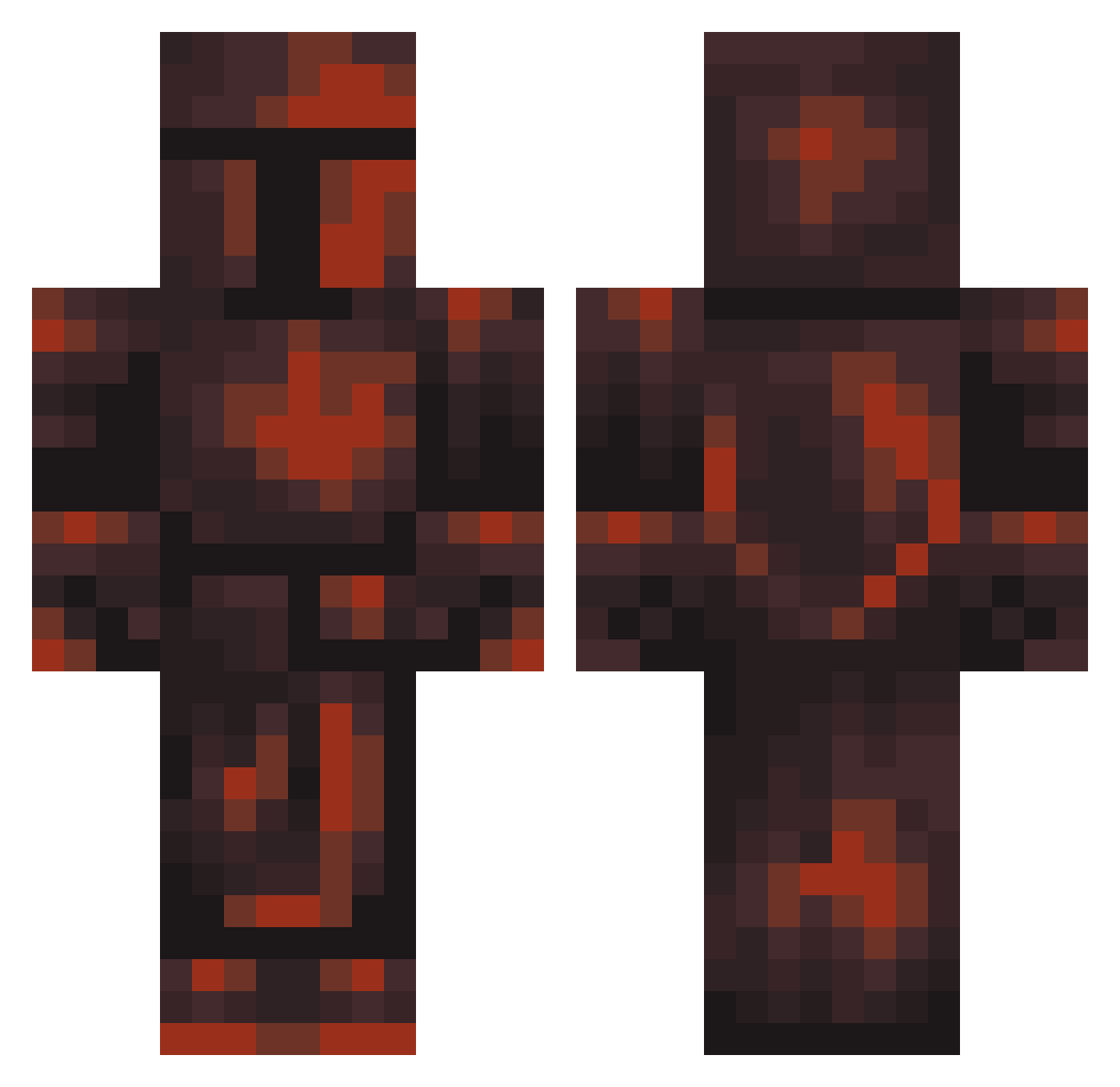 Dekch1ll Minecraft skin, front and back view
