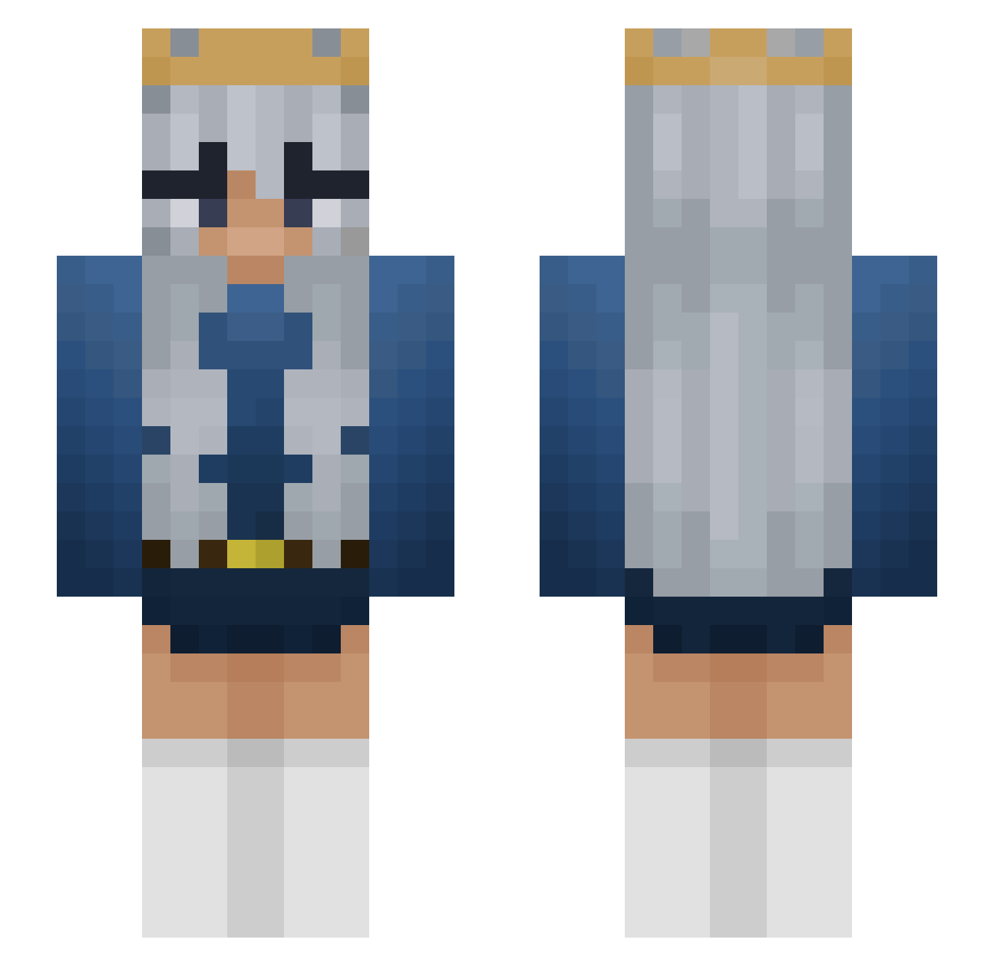 korsa000W Minecraft skin, front and back view