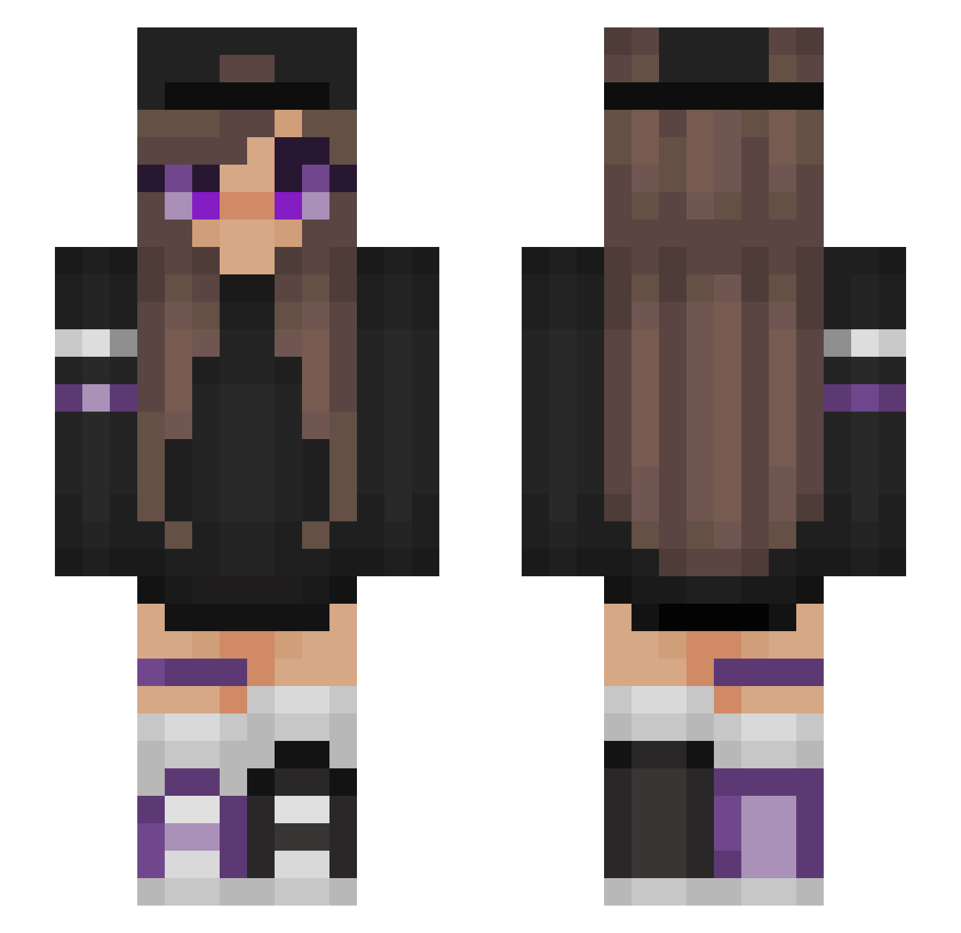 Grace1nnit Minecraft skin, front and back view