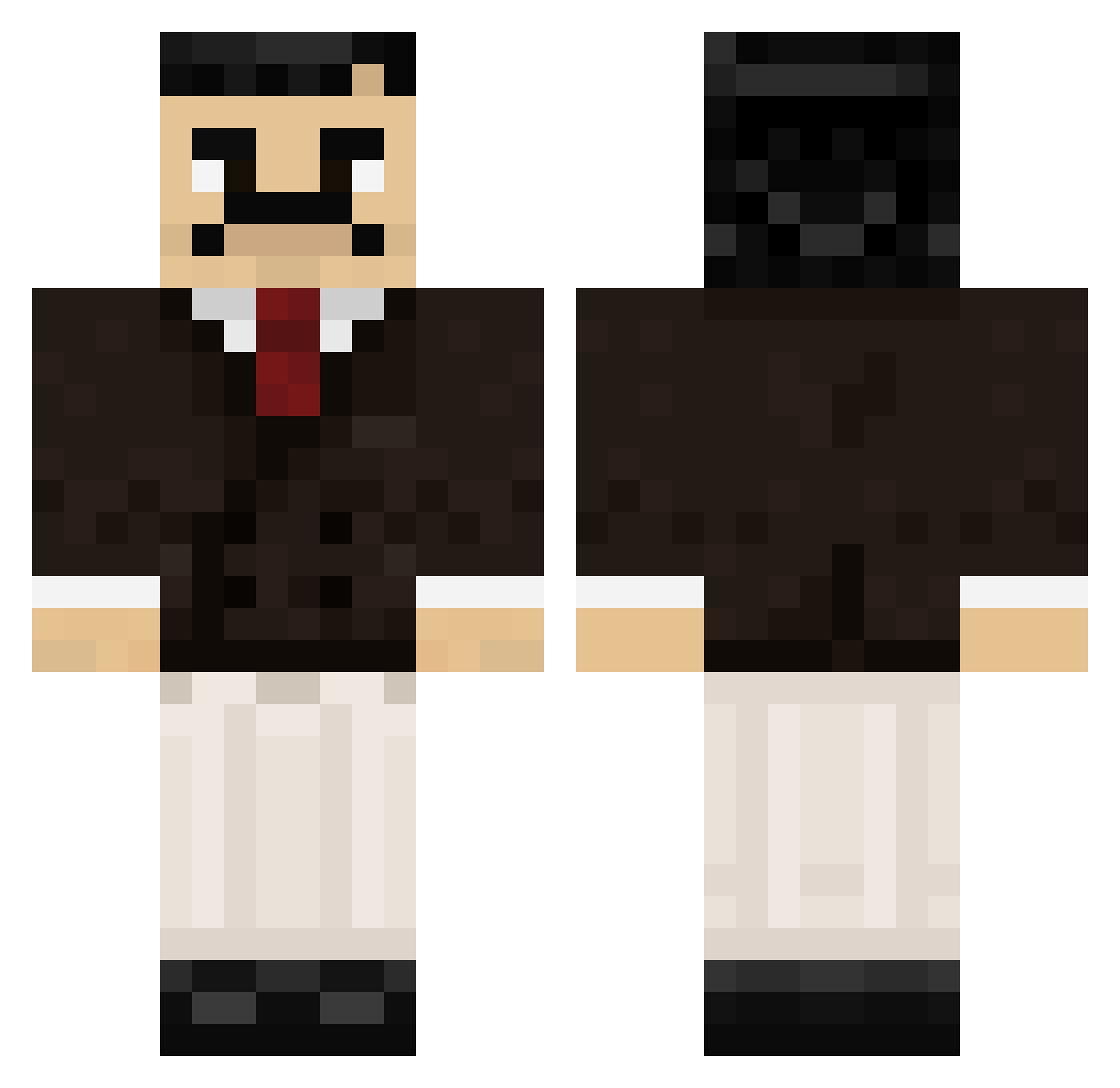 clipthis Minecraft skin, front and back view