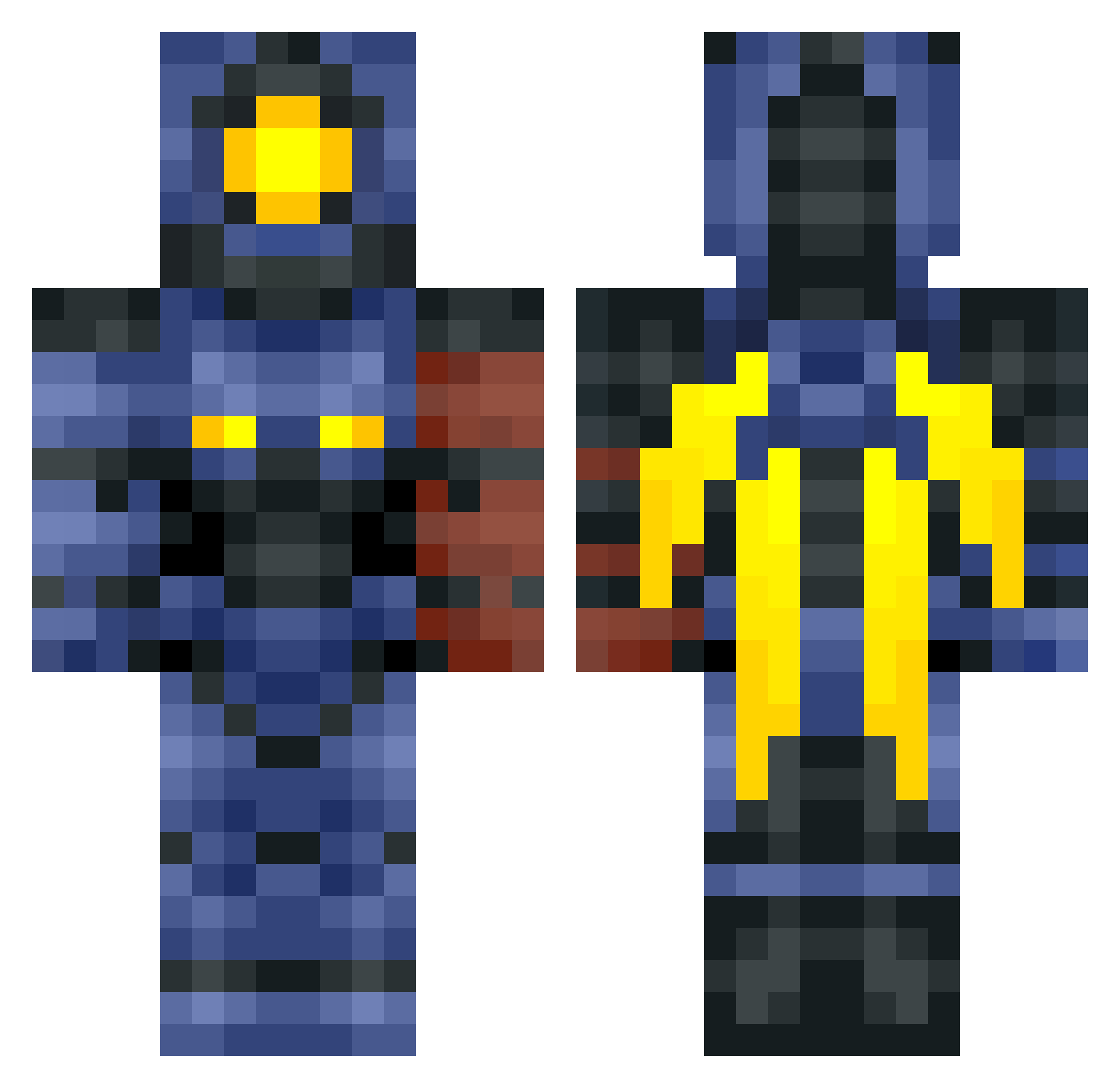 xUnB_ Minecraft skin, front and back view
