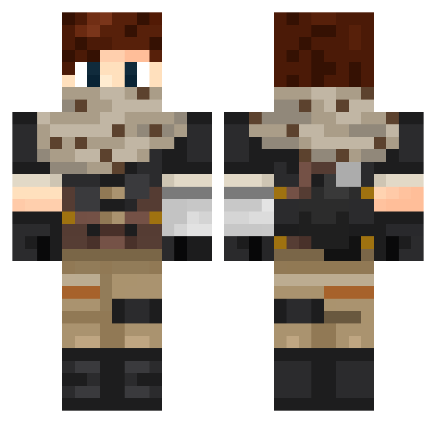 HosTage57 Minecraft skin, front and back view
