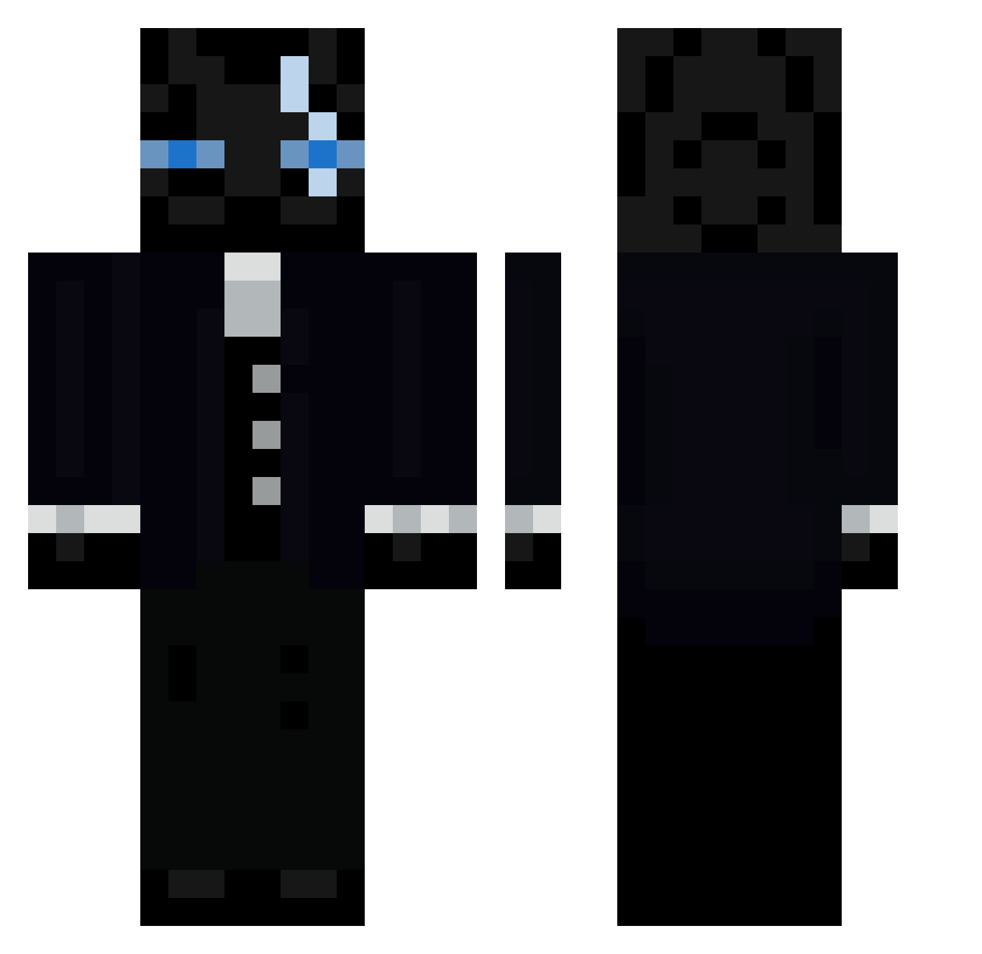 ShinahDesu Minecraft skin, front and back view