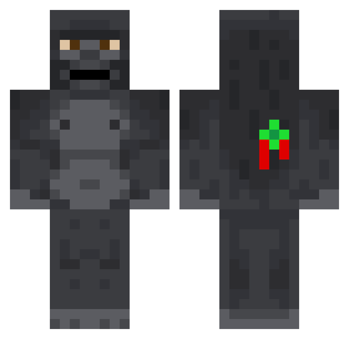 Tranquillizer Minecraft skin, front and back view