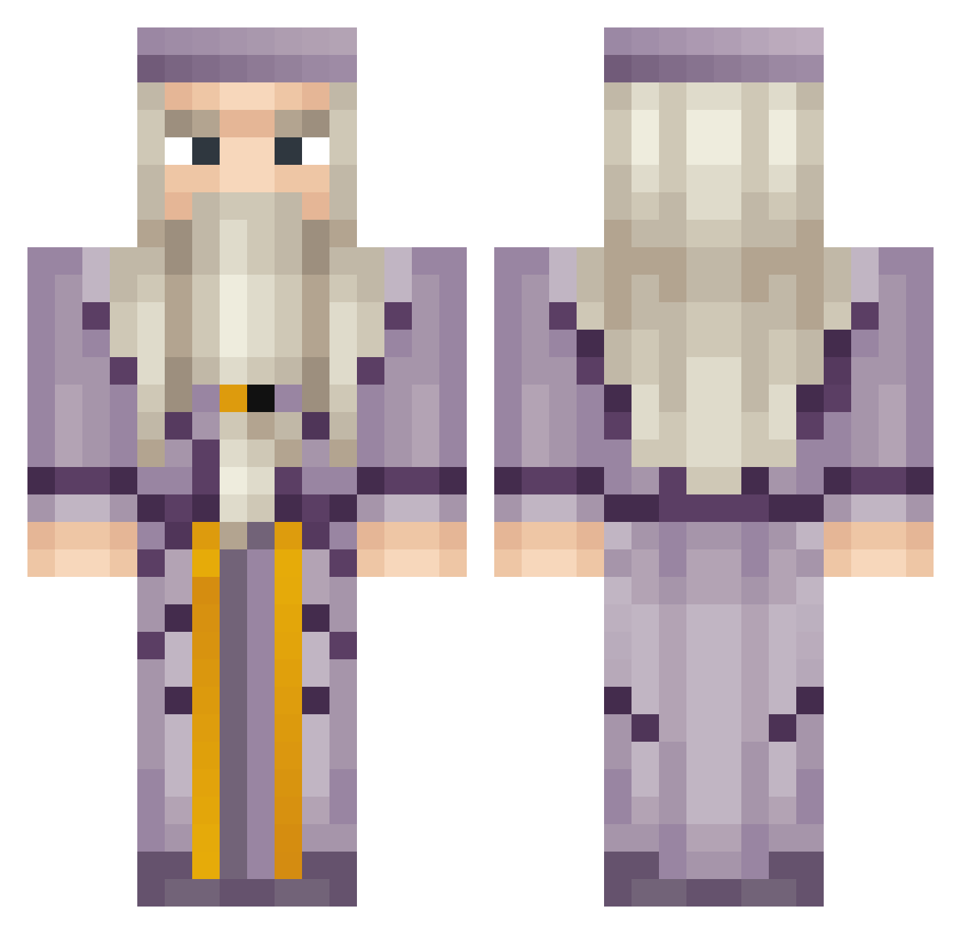PraotecBrumbal Minecraft skin, front and back view