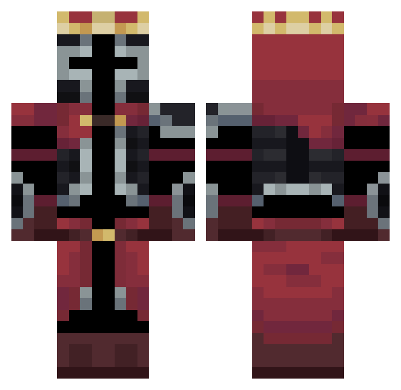 vxsc Minecraft skin, front and back view
