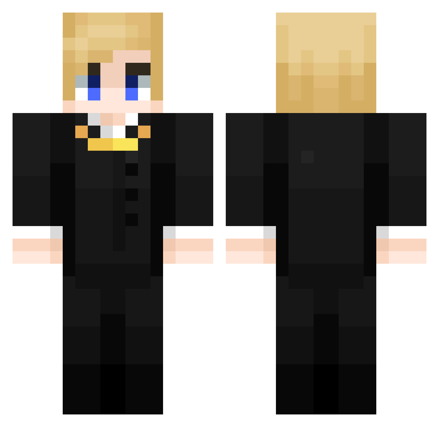 Jhe_Man Minecraft skin, front and back view
