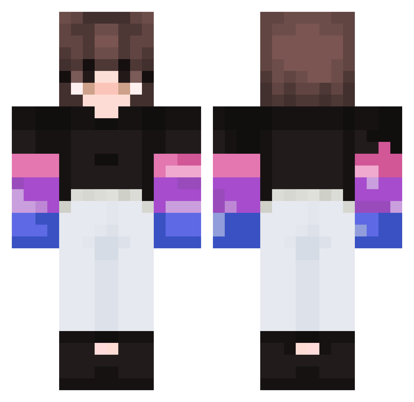 slimeyman1 Minecraft skin, front and back view