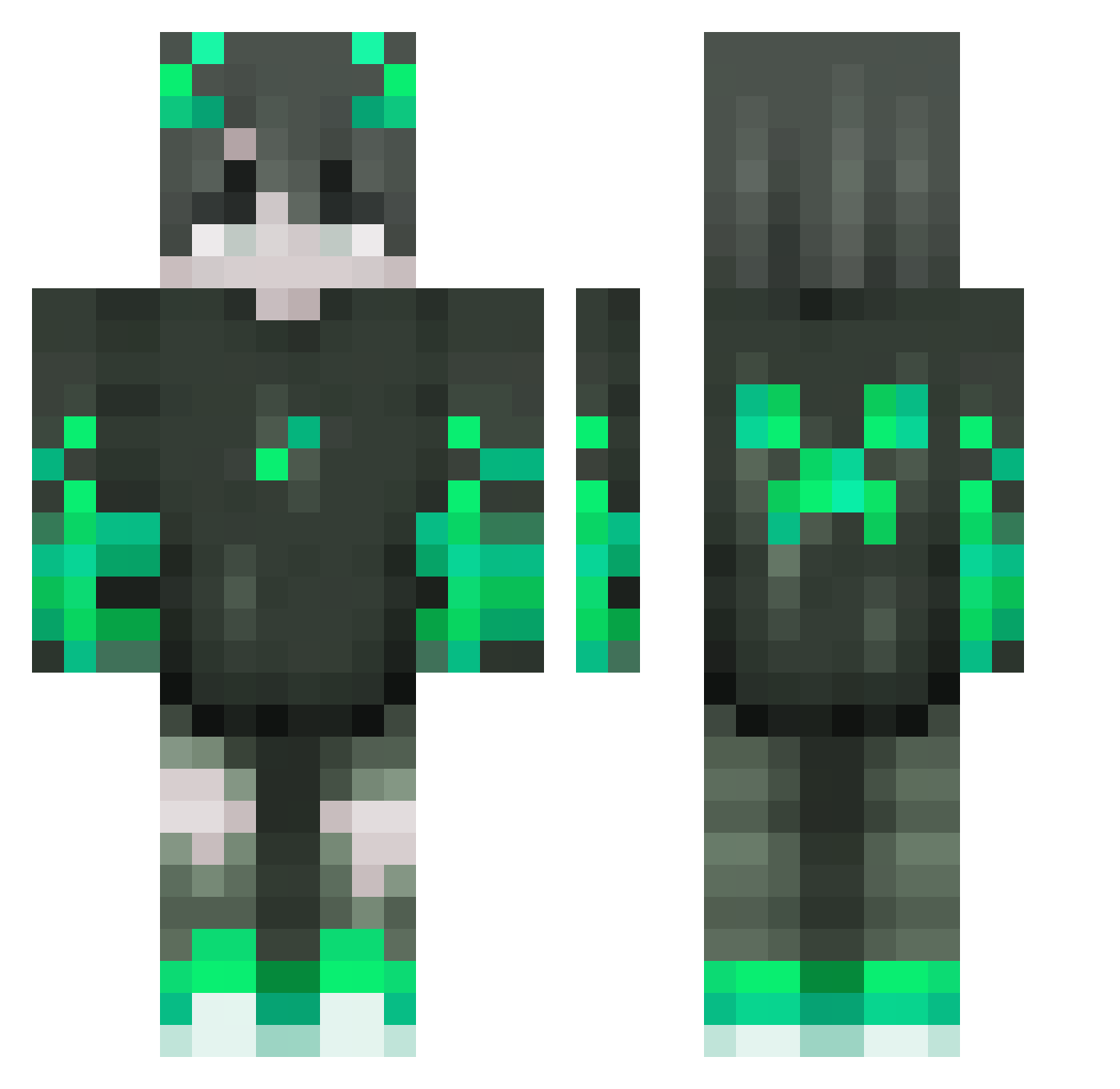 SamTheNoob69 Minecraft skin, front and back view