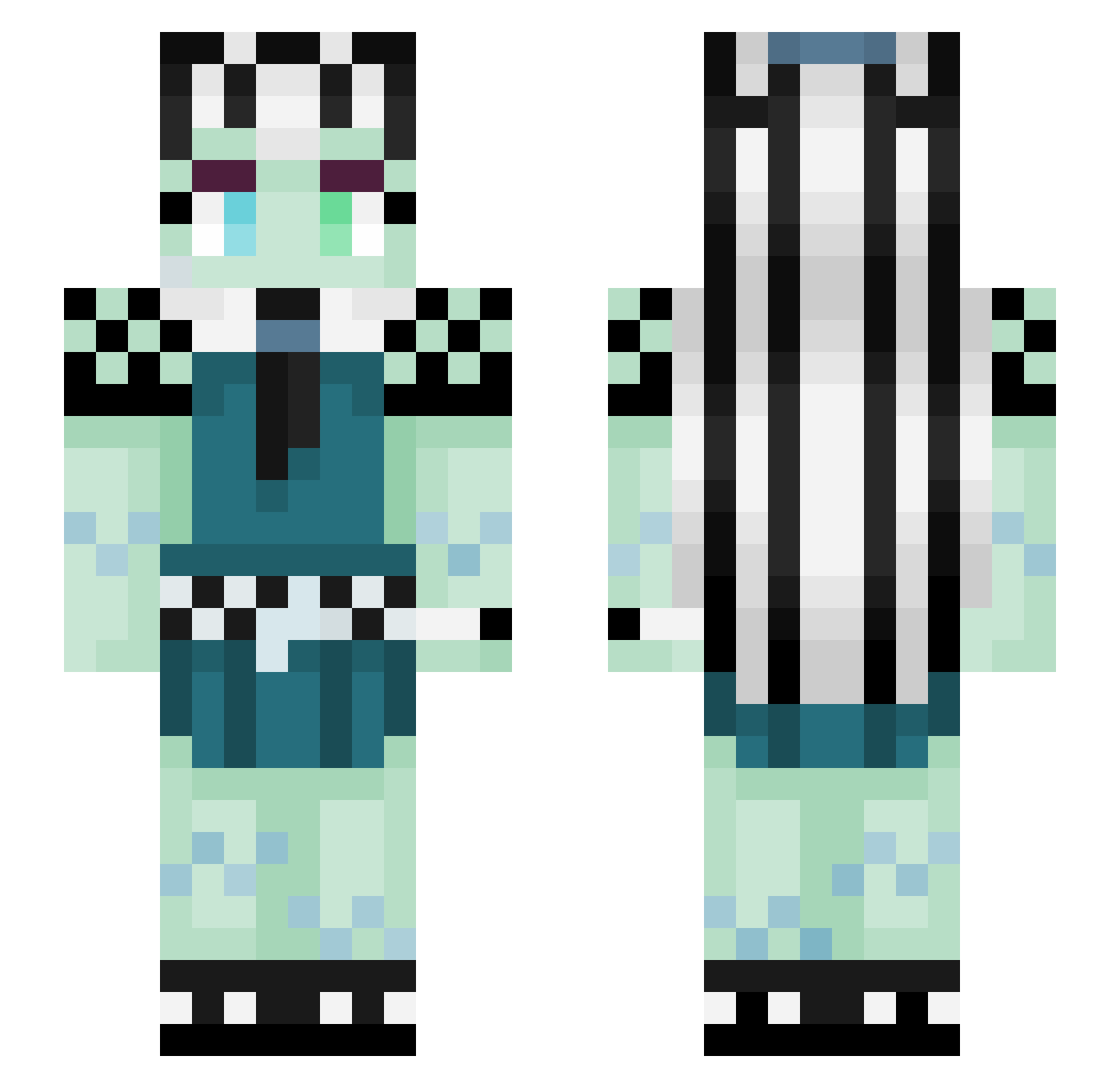 sapphash Minecraft skin, front and back view