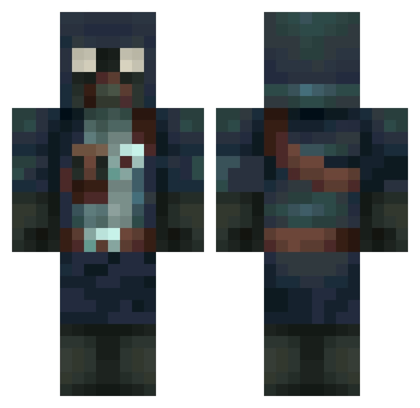 Moreze_V2 Minecraft skin, front and back view