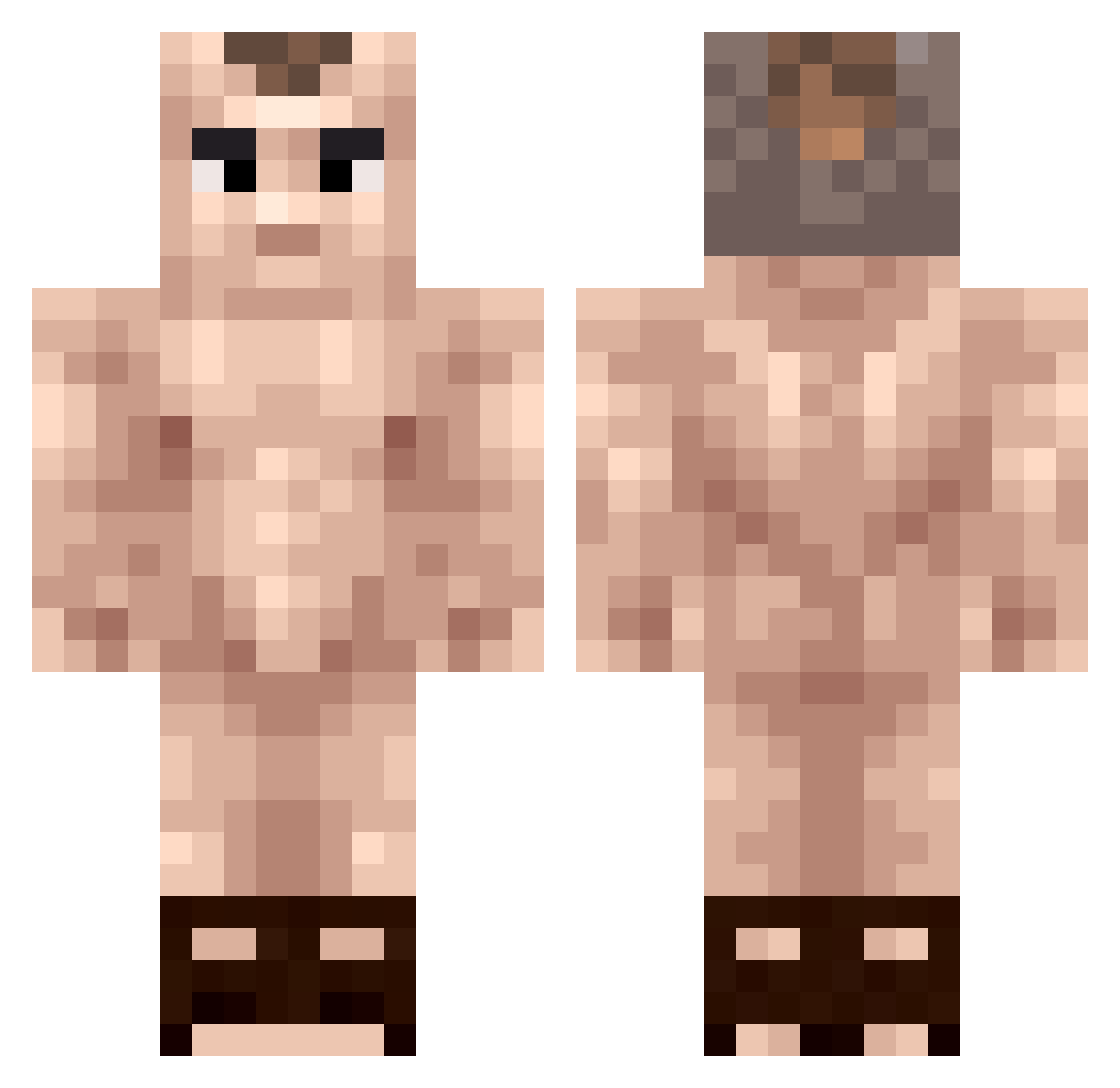 Unrenewable Minecraft skin, front and back view
