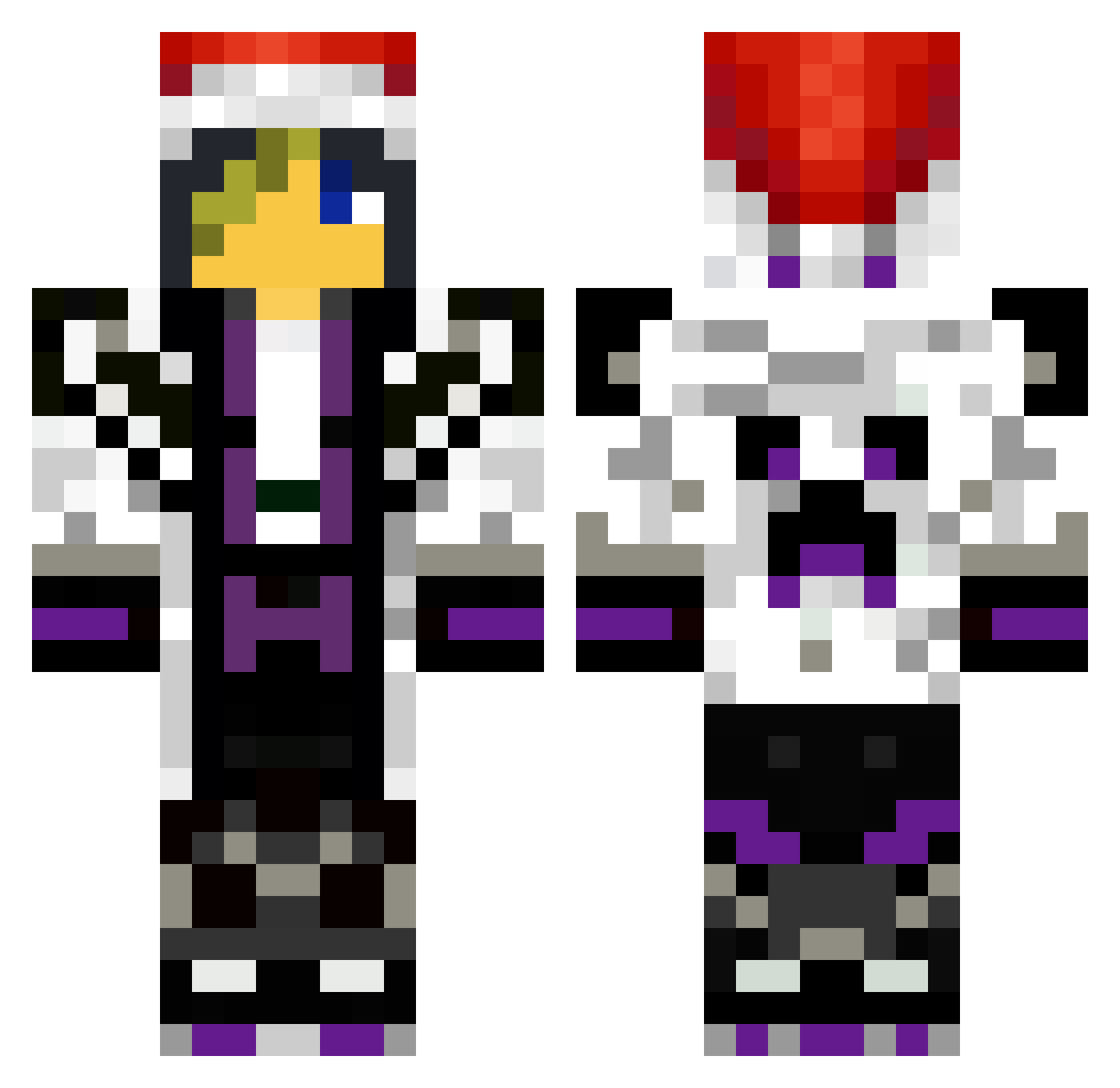 PumpkinnPlays Minecraft skin, front and back view