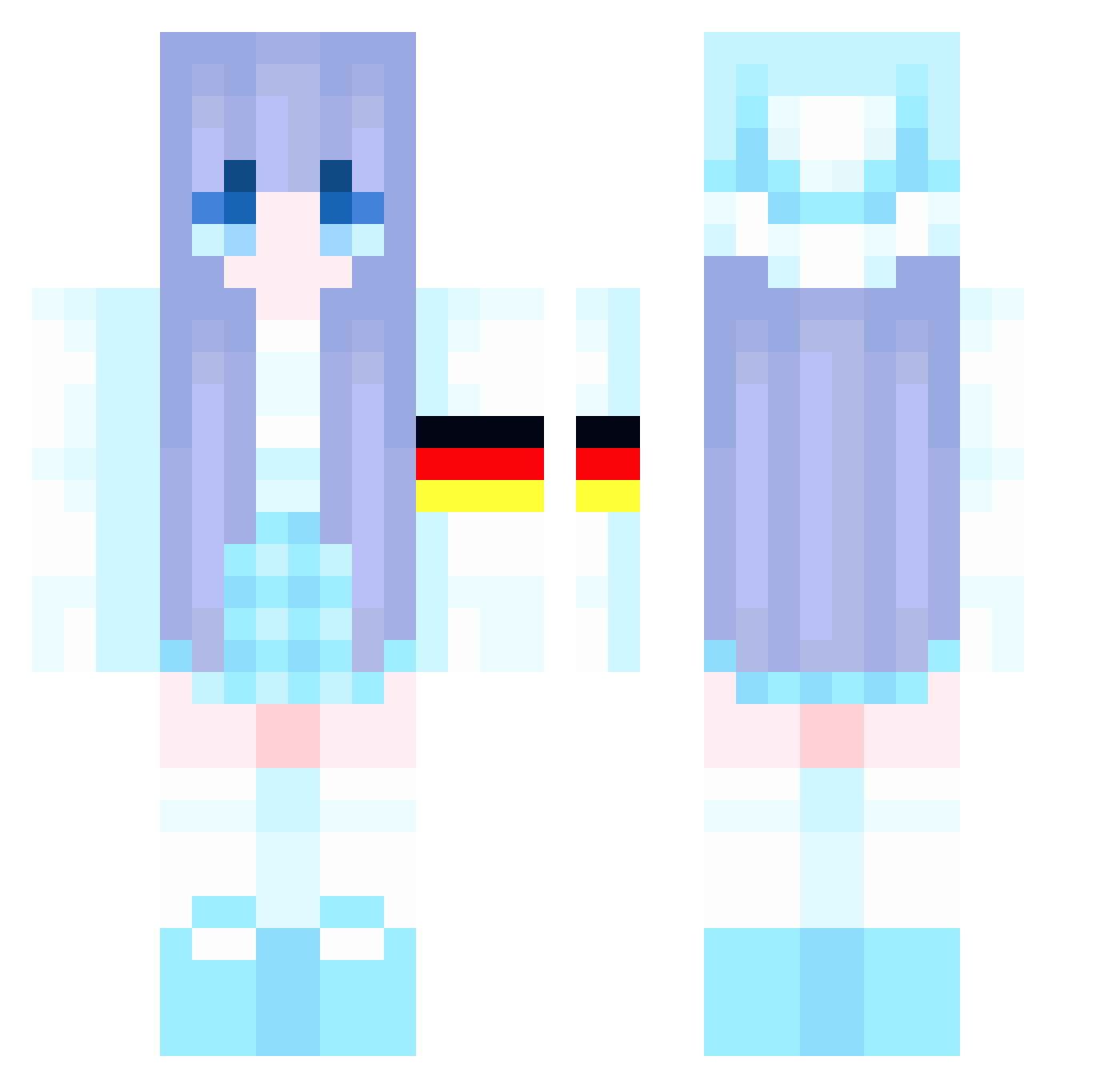 Headhitler Minecraft skin, front and back view